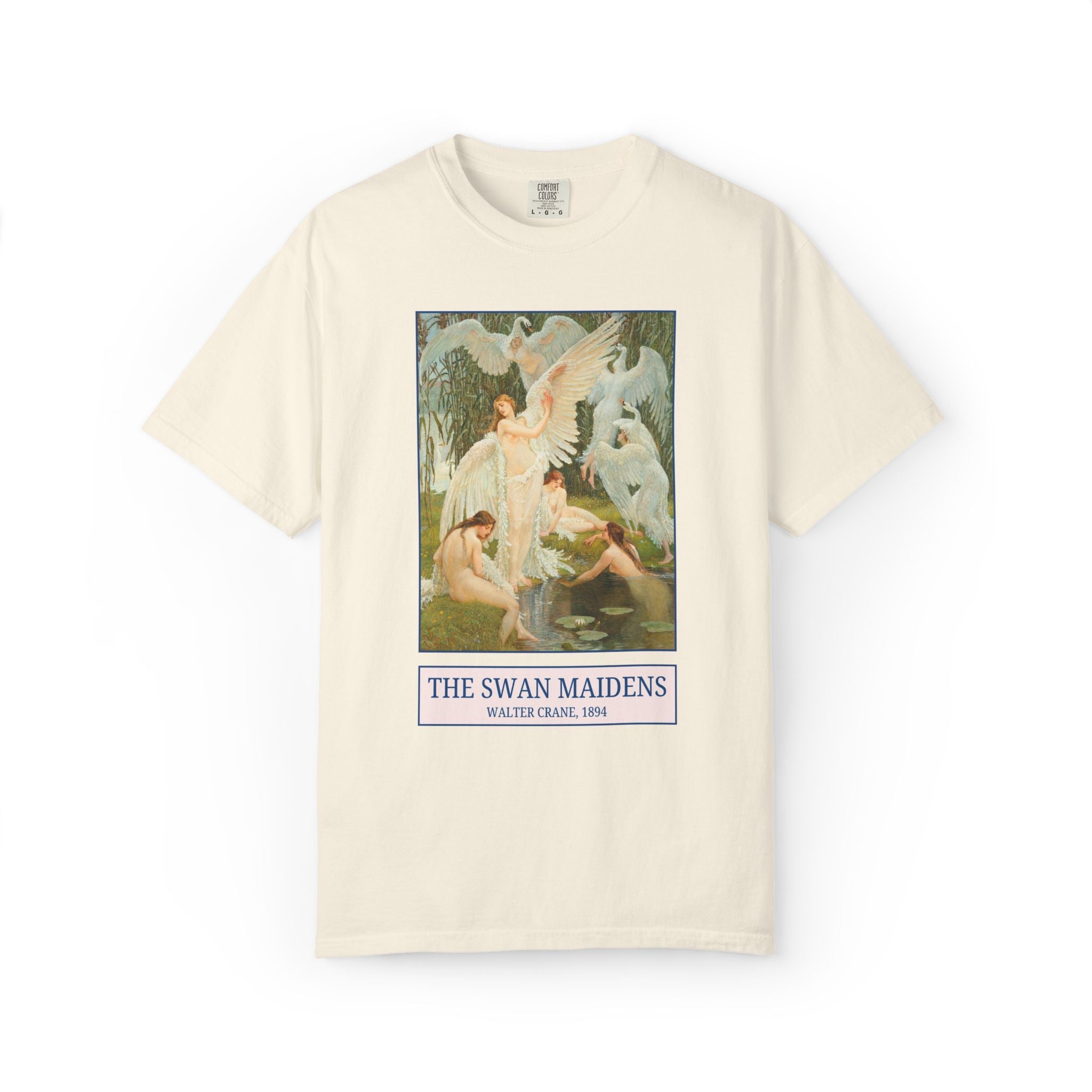 The Swan Maidens by Walter Crane: 19th Century Art History Buff T-Shirt, 19th Century Famous Painting, Art and Crafts Movement 1800s Artist - Opal and June