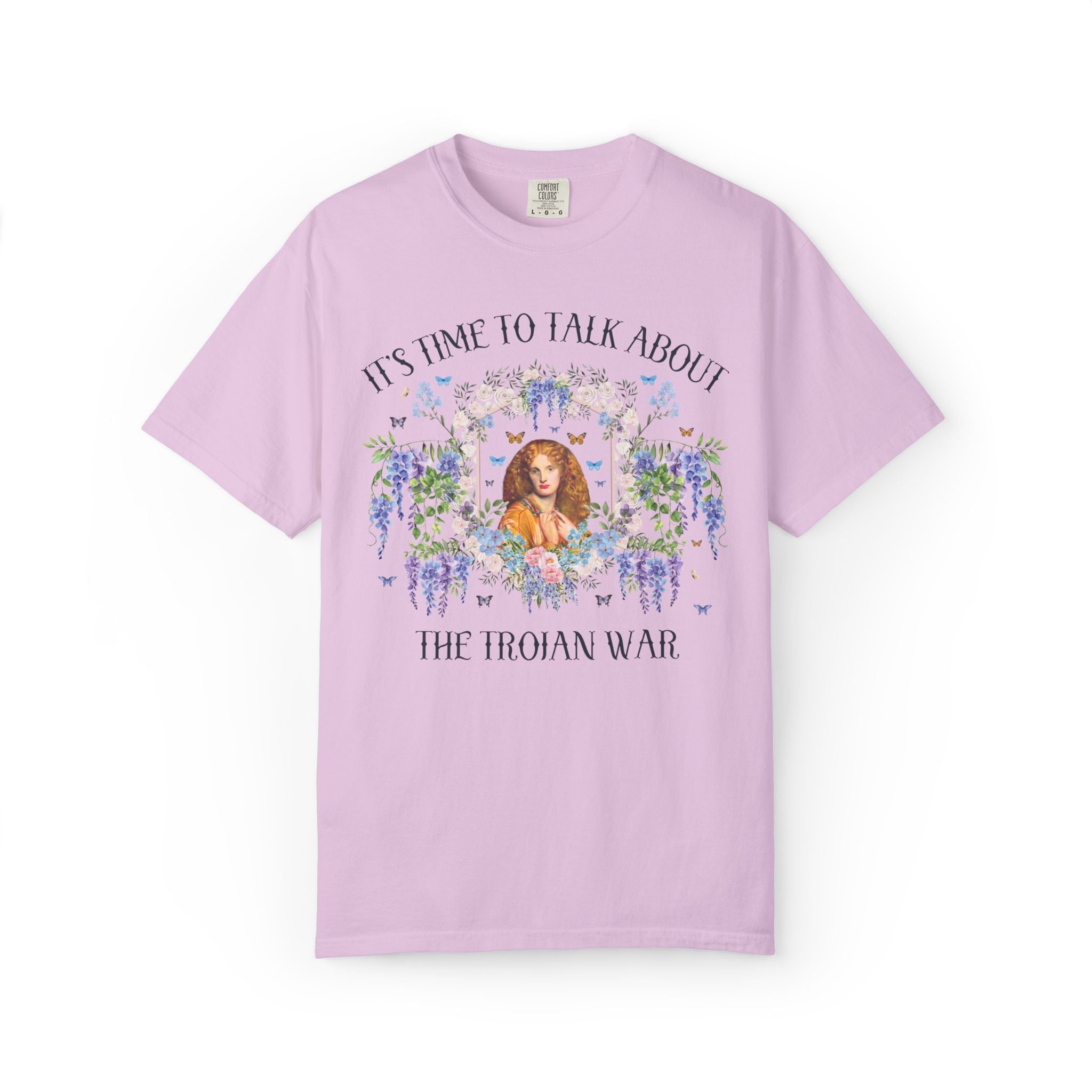 The Trojan War Art History Buff T-Shirt with Famous Painting of Helen of Troy, Colorful Greek Mythology History Lover Gift, Ancient History - Opal and June