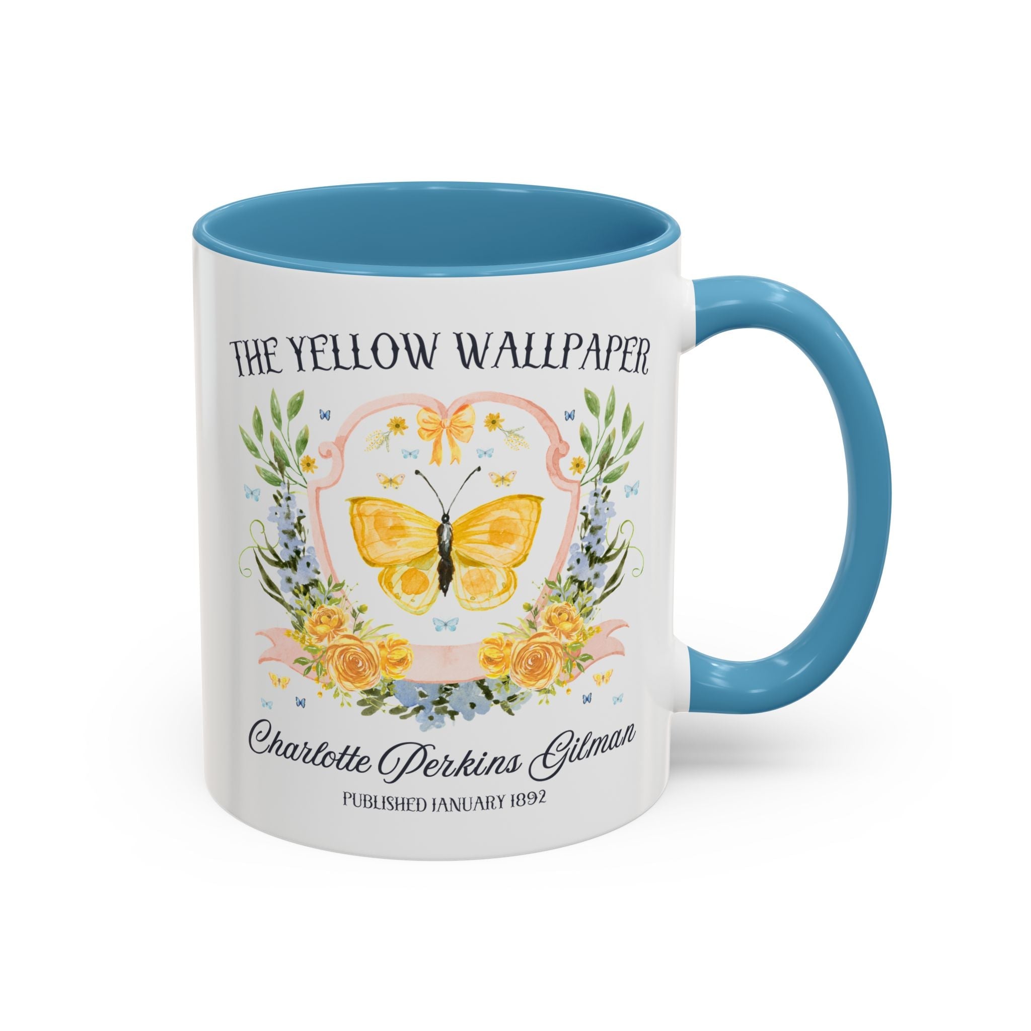 The Yellow Wallpaper by Charlotte Perkins Gilman Coffee Mug, Feminist Bookish 11 Oz Mug for American Literature Professor, 19th Century Short Stories - Opal and June