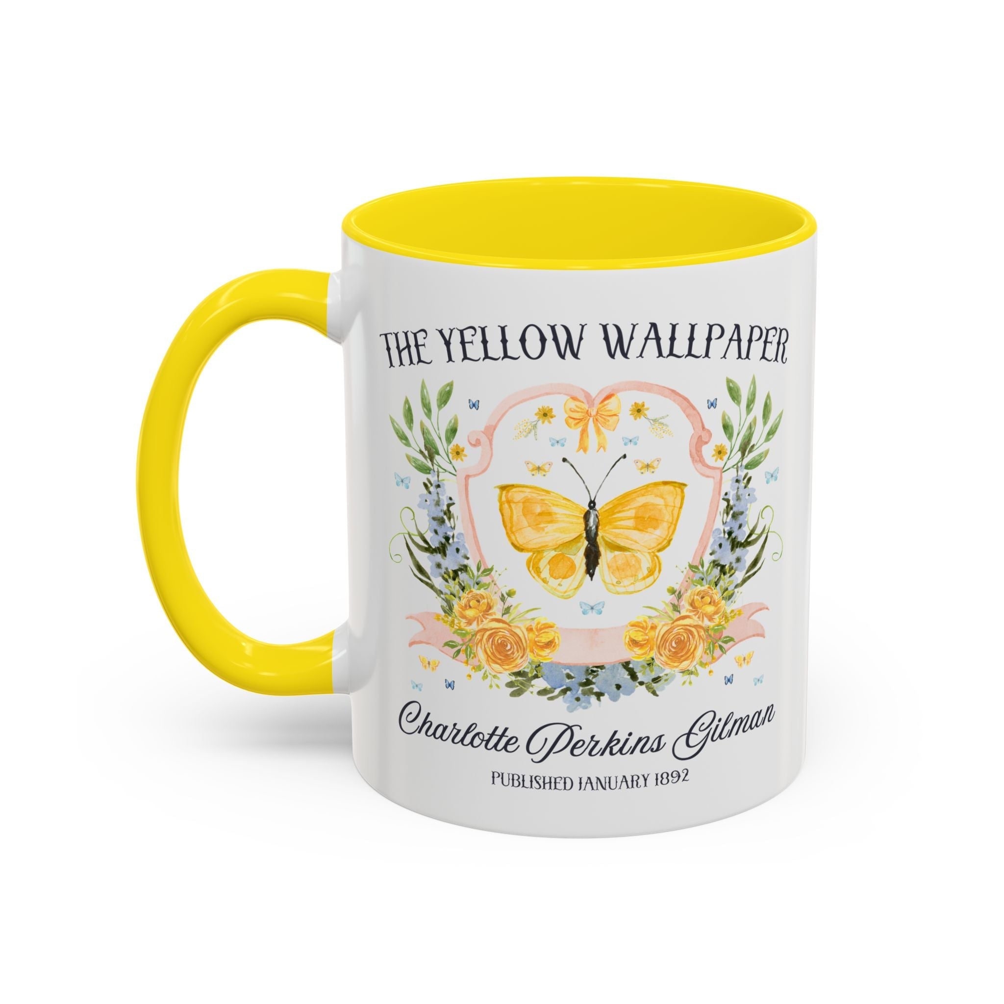 The Yellow Wallpaper by Charlotte Perkins Gilman Coffee Mug, Feminist Bookish 11 Oz Mug for American Literature Professor, 19th Century Short Stories - Opal and June
