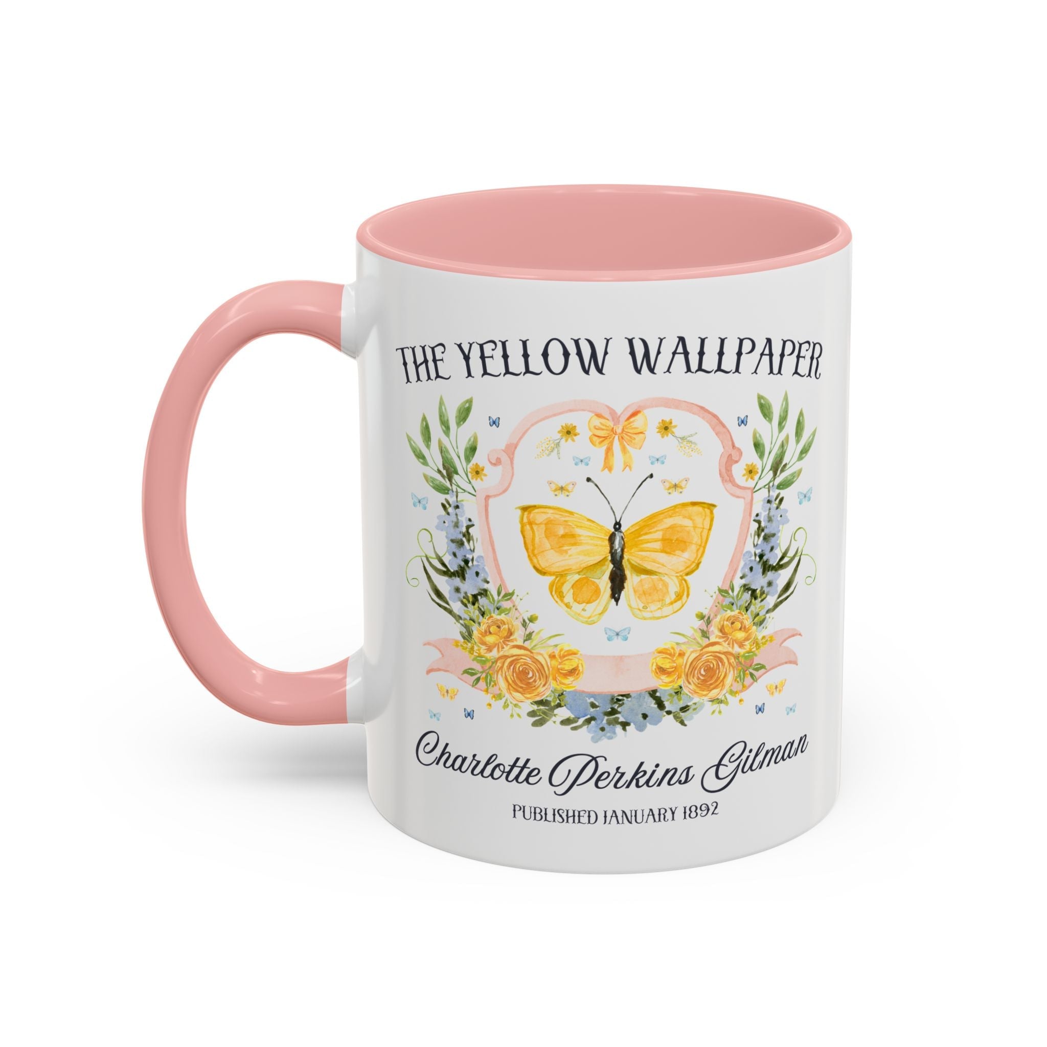 The Yellow Wallpaper by Charlotte Perkins Gilman Coffee Mug, Feminist Bookish 11 Oz Mug for American Literature Professor, 19th Century Short Stories - Opal and June