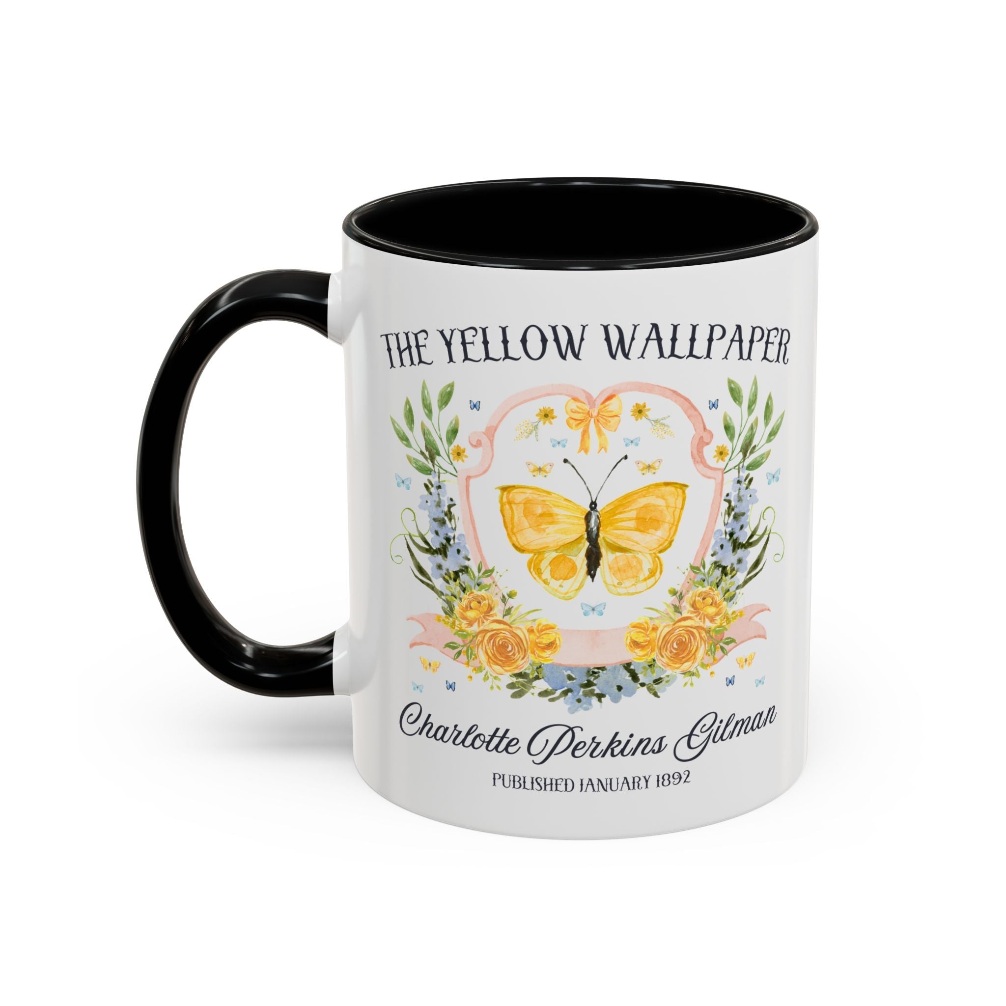 The Yellow Wallpaper by Charlotte Perkins Gilman Coffee Mug, Feminist Bookish 11 Oz Mug for American Literature Professor, 19th Century Short Stories - Opal and June