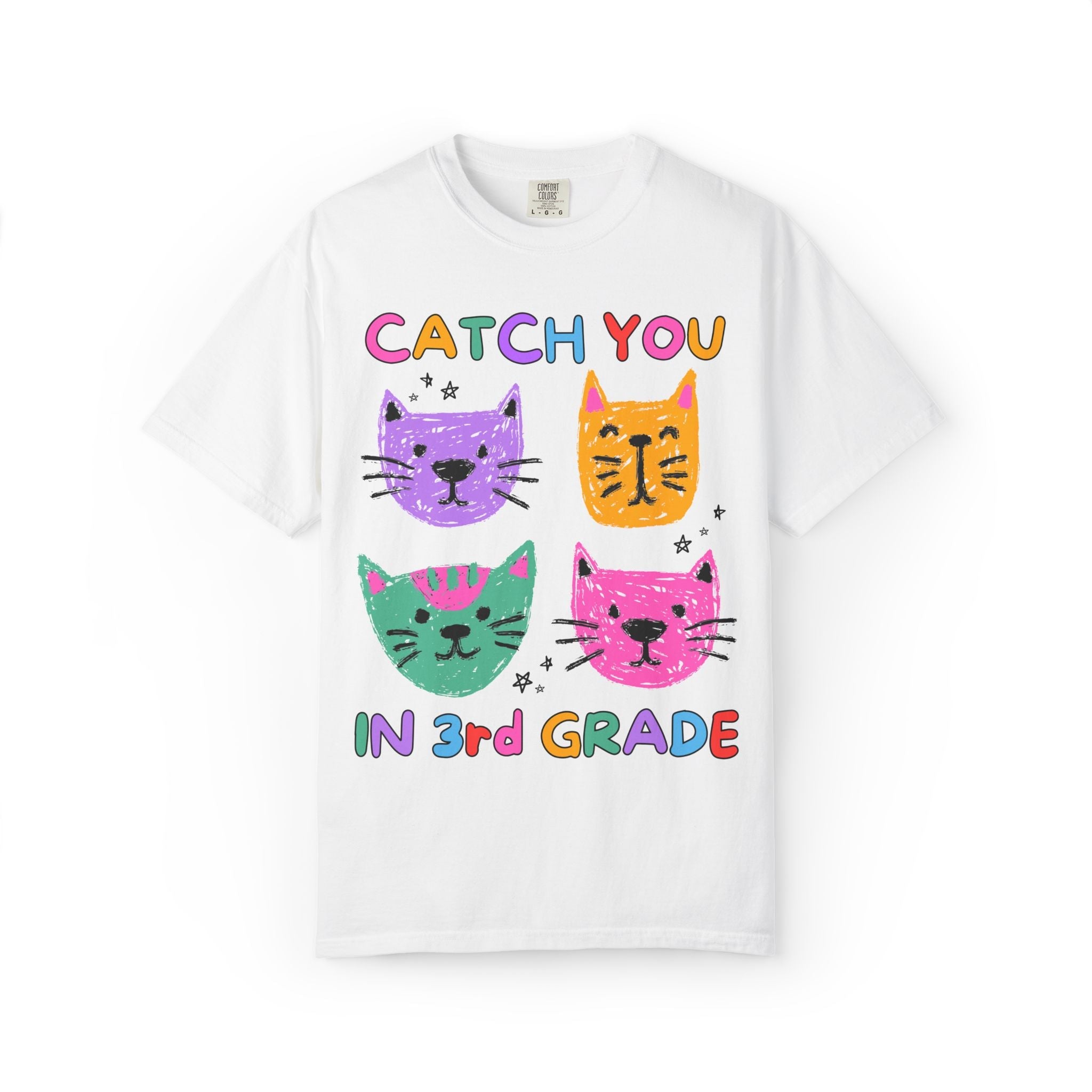 Third Grade Cat Lover Tee Shirt: Catch You in 3rd Grade | Cute Matching Teacher T-Shirt for Back to School or New School Year, Animal Lover - Opal and June
