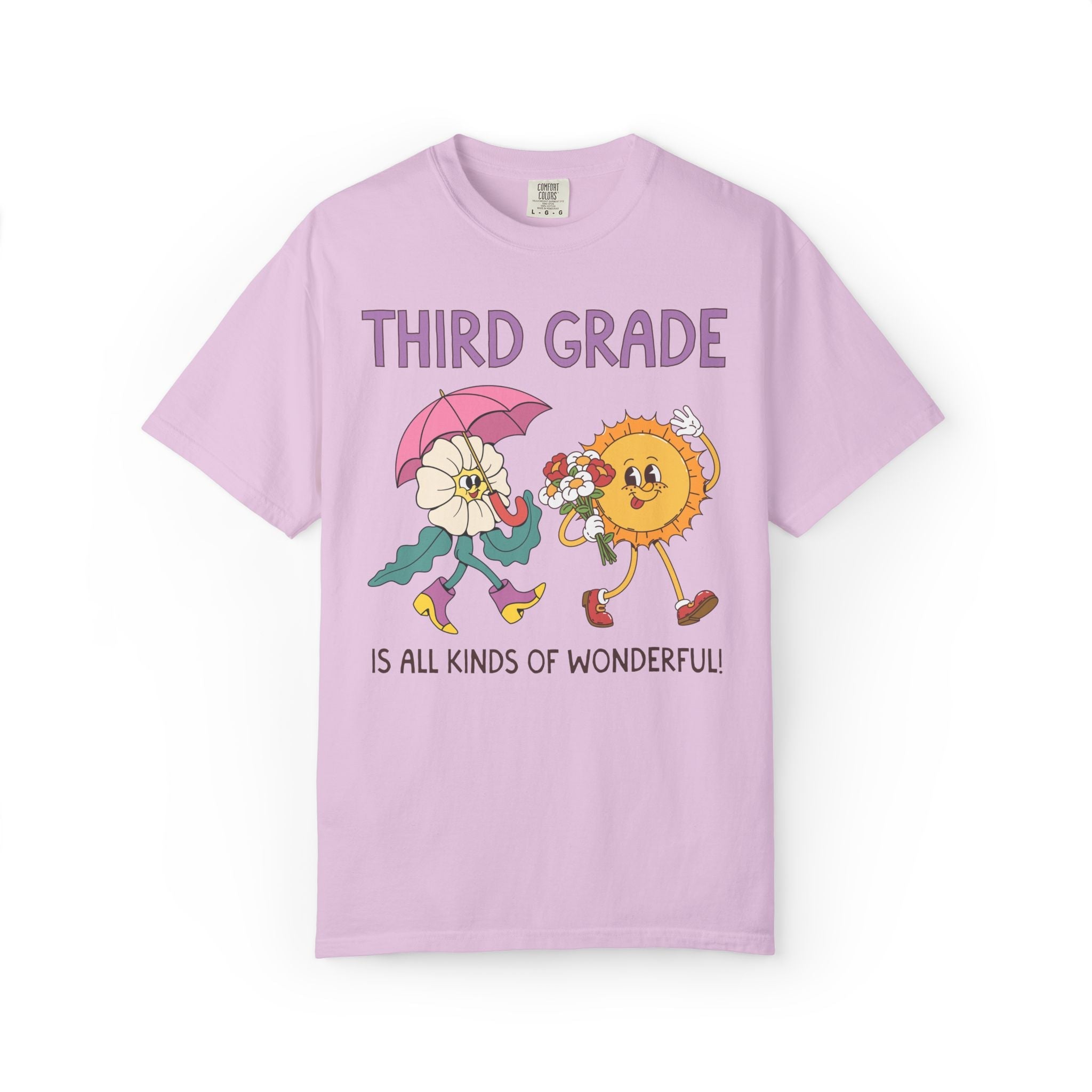 Third Grade is All Kinds of Wonderful Teacher Team Tee Shirt for Back to School: Cute New School Year T-Shirt, First Year Teacher or Para - Opal and June