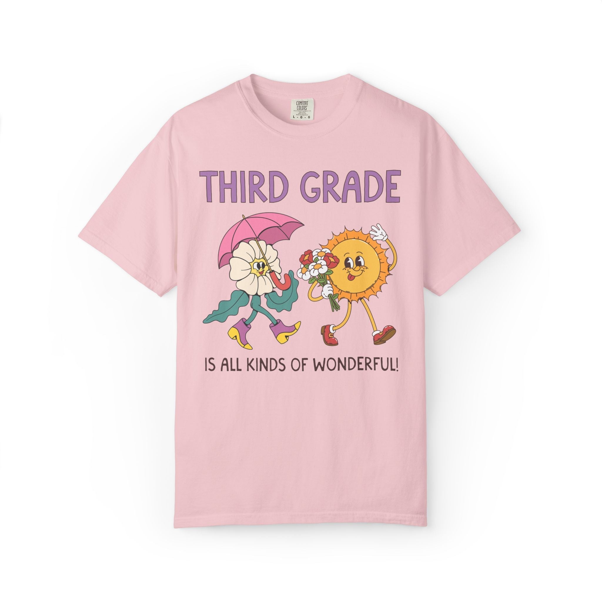Third Grade is All Kinds of Wonderful Teacher Team Tee Shirt for Back to School: Cute New School Year T-Shirt, First Year Teacher or Para - Opal and June