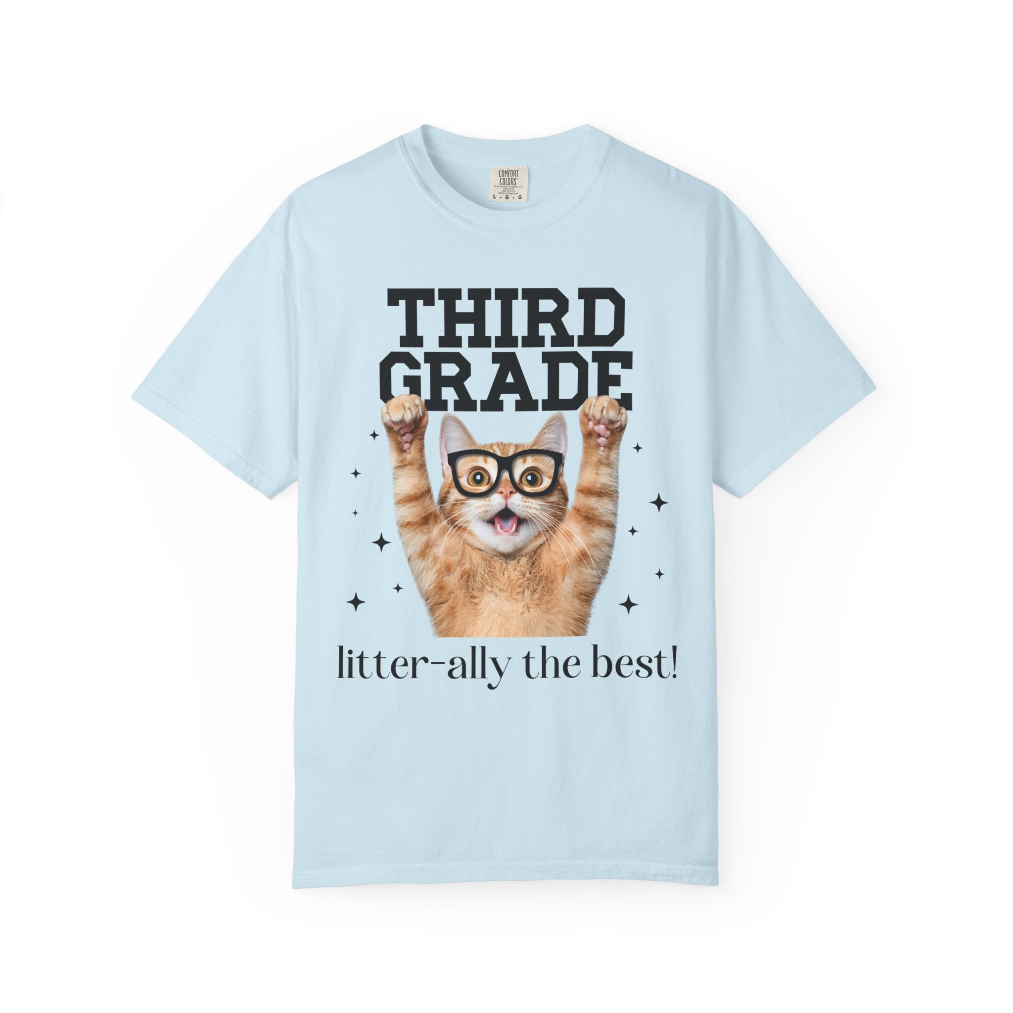 Third Grade Teacher Cat Lover Tee Shirt for Back to School, Funny Saying Cat Mom or Cat Dad Gift, First Day of School Teacher Team Shirt - Opal and June