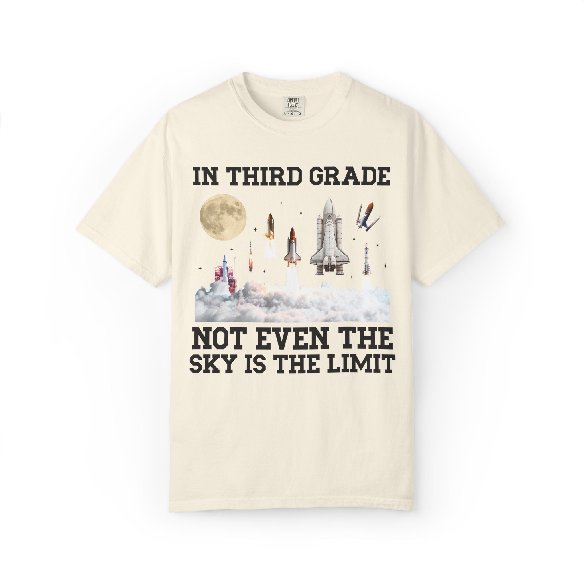 Third Grade Teacher Space Lover Tee Shirt with Rocket Ships - Opal and June