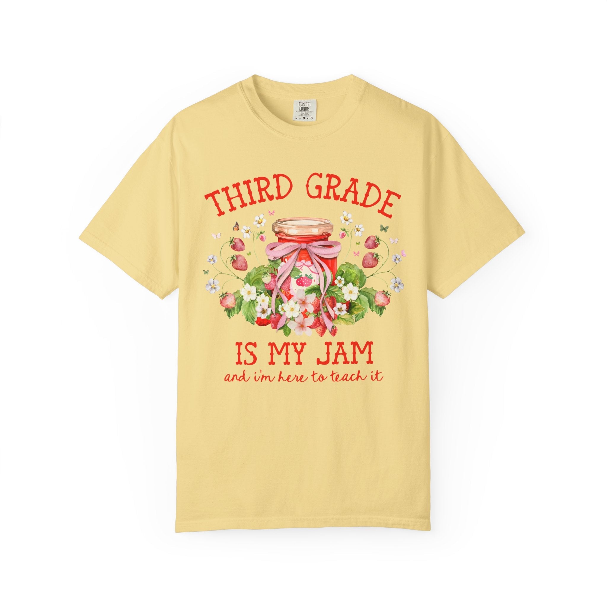 Third Grade Teacher Sweatshirt with Strawberries: Third Grade is My Jam, Matching Back to School, Meet the Teacher Shirt, Third Grade Crew - Opal and June