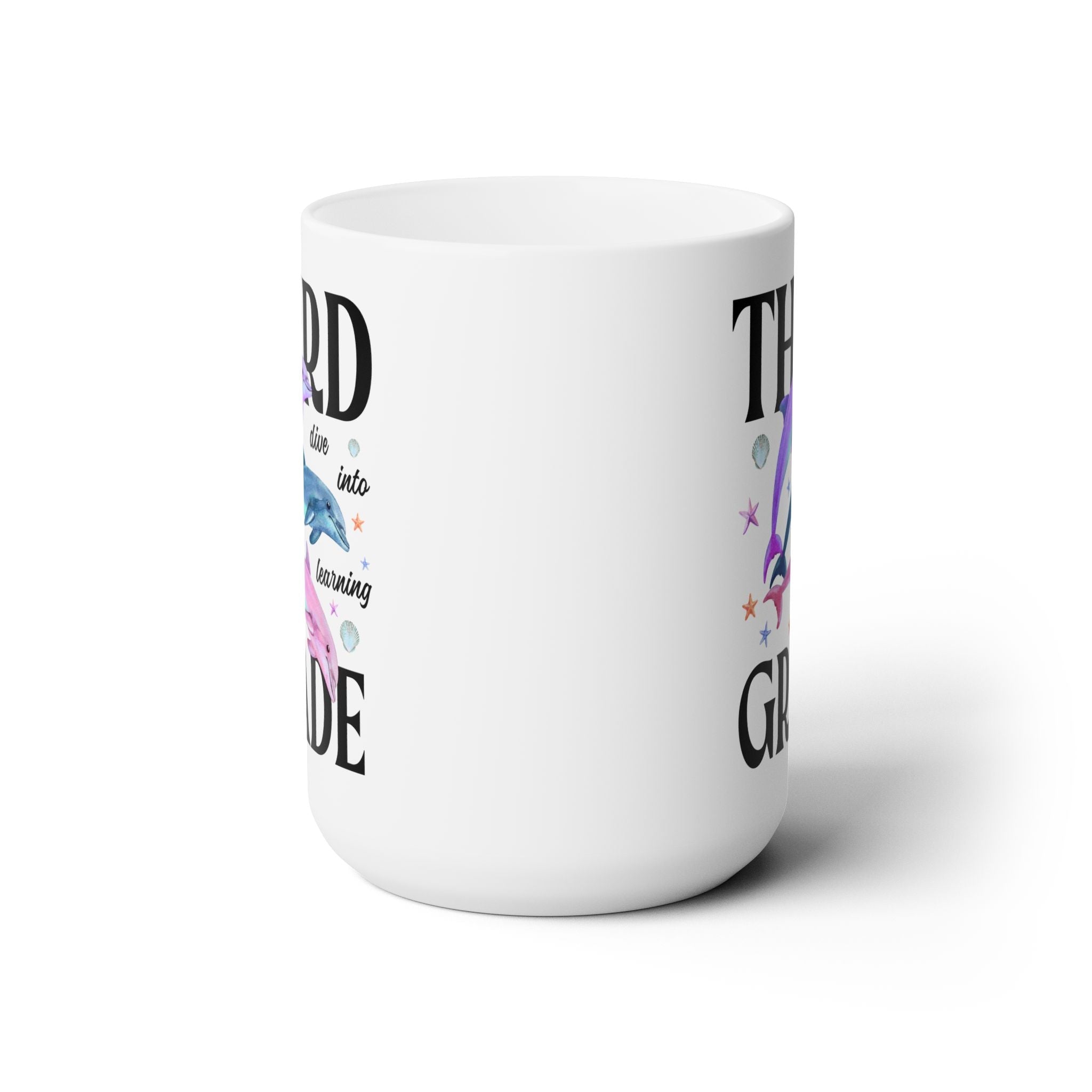 Third Grade Teacher Team Coffee Mug with Dolphins: Dive Into Learning - Opal and June