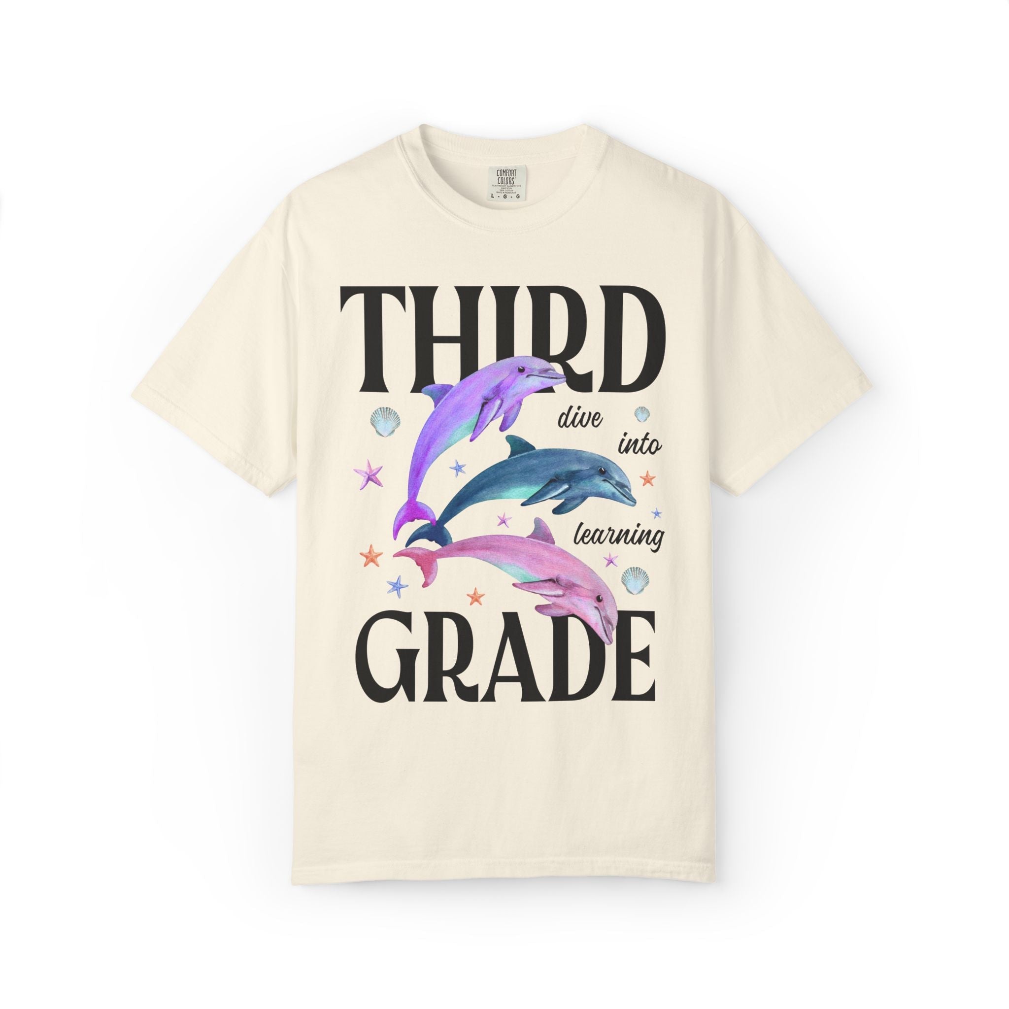 Third Grade Teacher Team Tee Shirt with Dolphins: Dive Into Learning - Opal and June