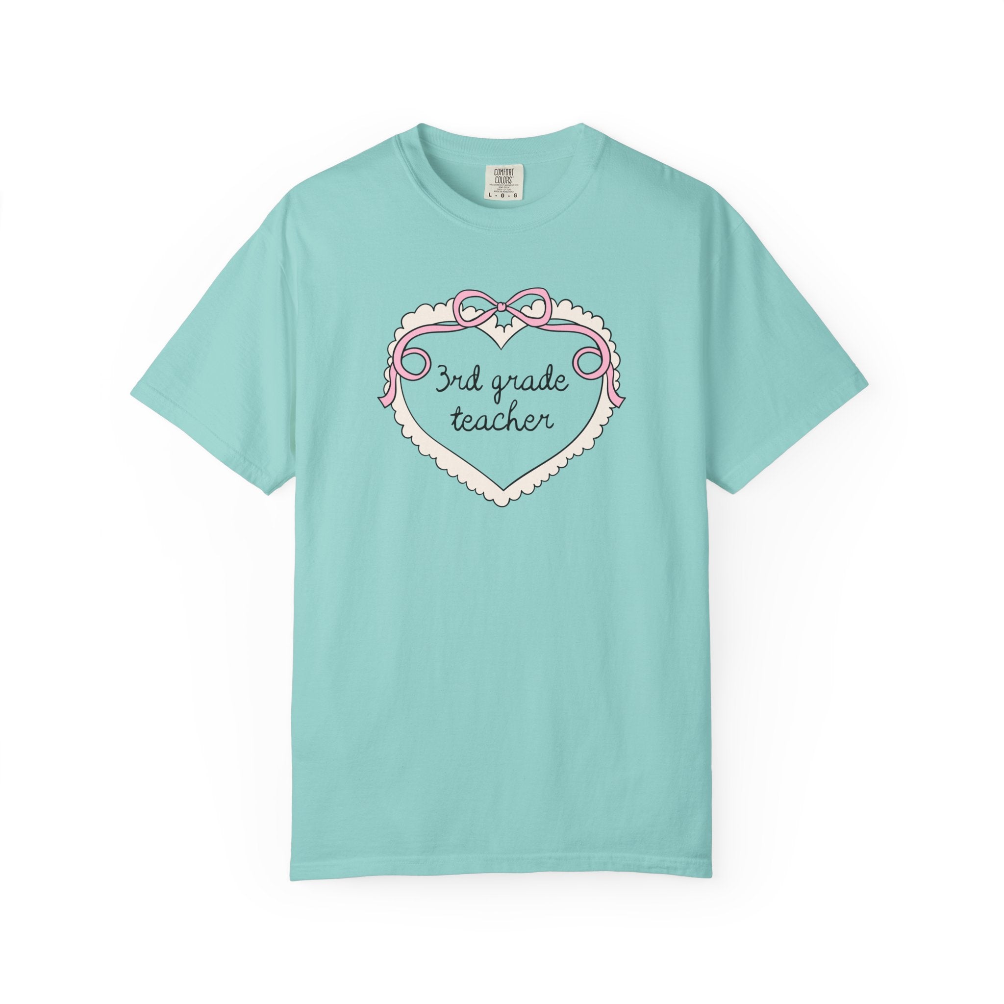 Third Grade Teacher Tee Shirt with Cottagecore Bow, Third Grade Squad Matching T-Shirt, Soft Girl Style First Day of School 3rd Grade Tee - Opal and June