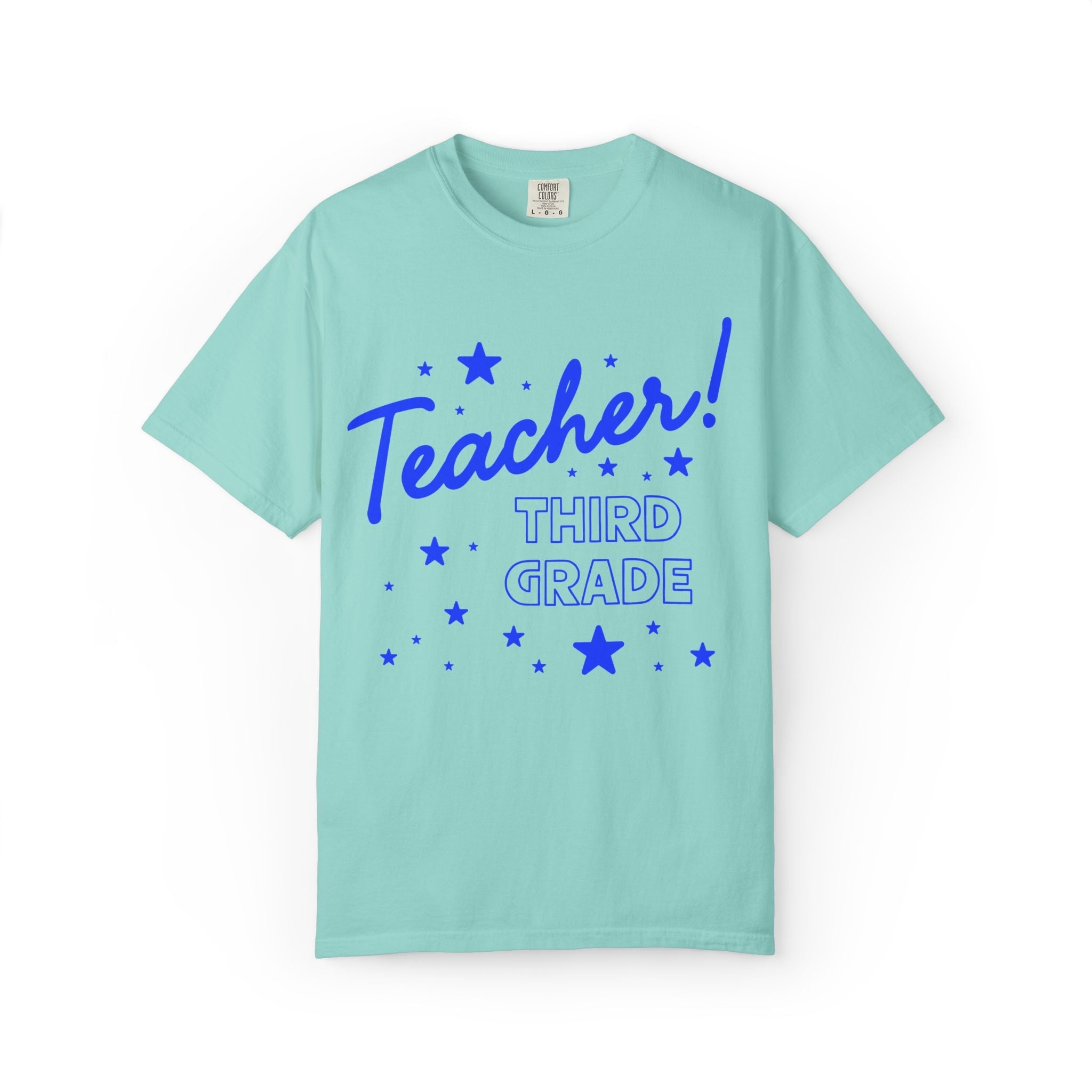 Third Grade Teacher Tee Shirt with Stars - Opal and June