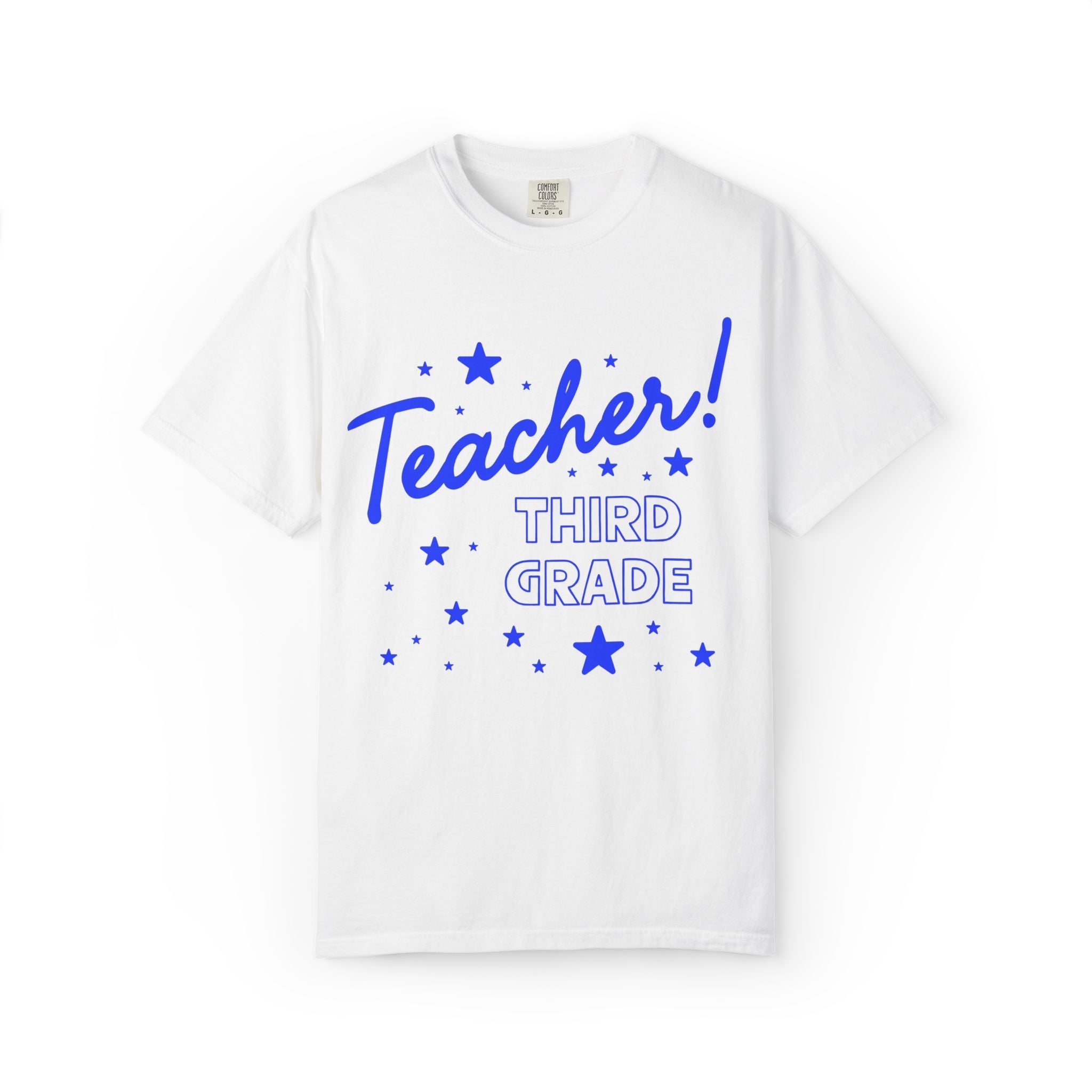 Third Grade Teacher Tee Shirt with Stars - Opal and June