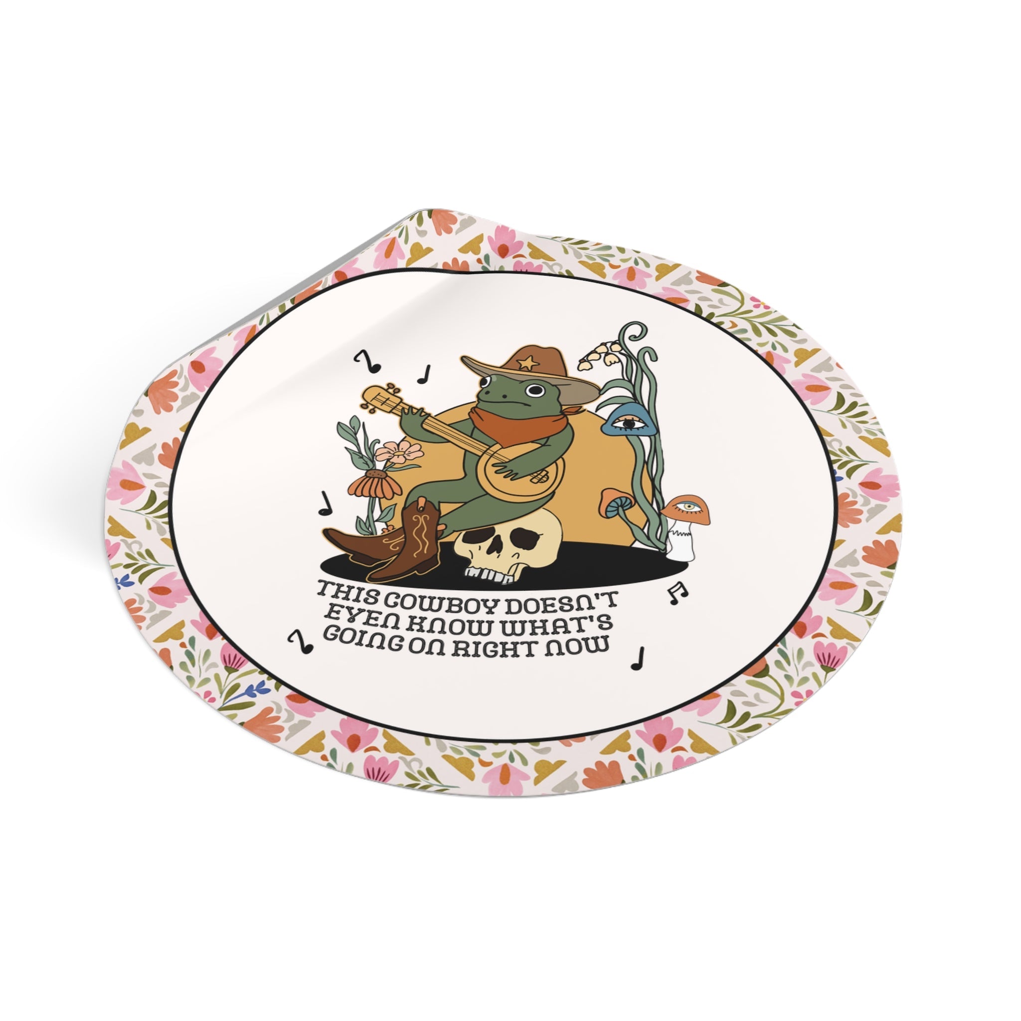This Cowboy Doesn't Even Know What's Going On Right Now Sticker - Opal and June