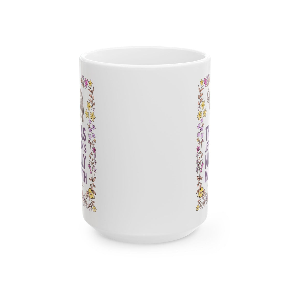 Thomas Jefferson's Woolly Mammoth Appreciation Club: Funny Extinct Animal Lover Coffee Mug for American Historian Who Loves Woolly Mammoths and US Presidents - Opal and June