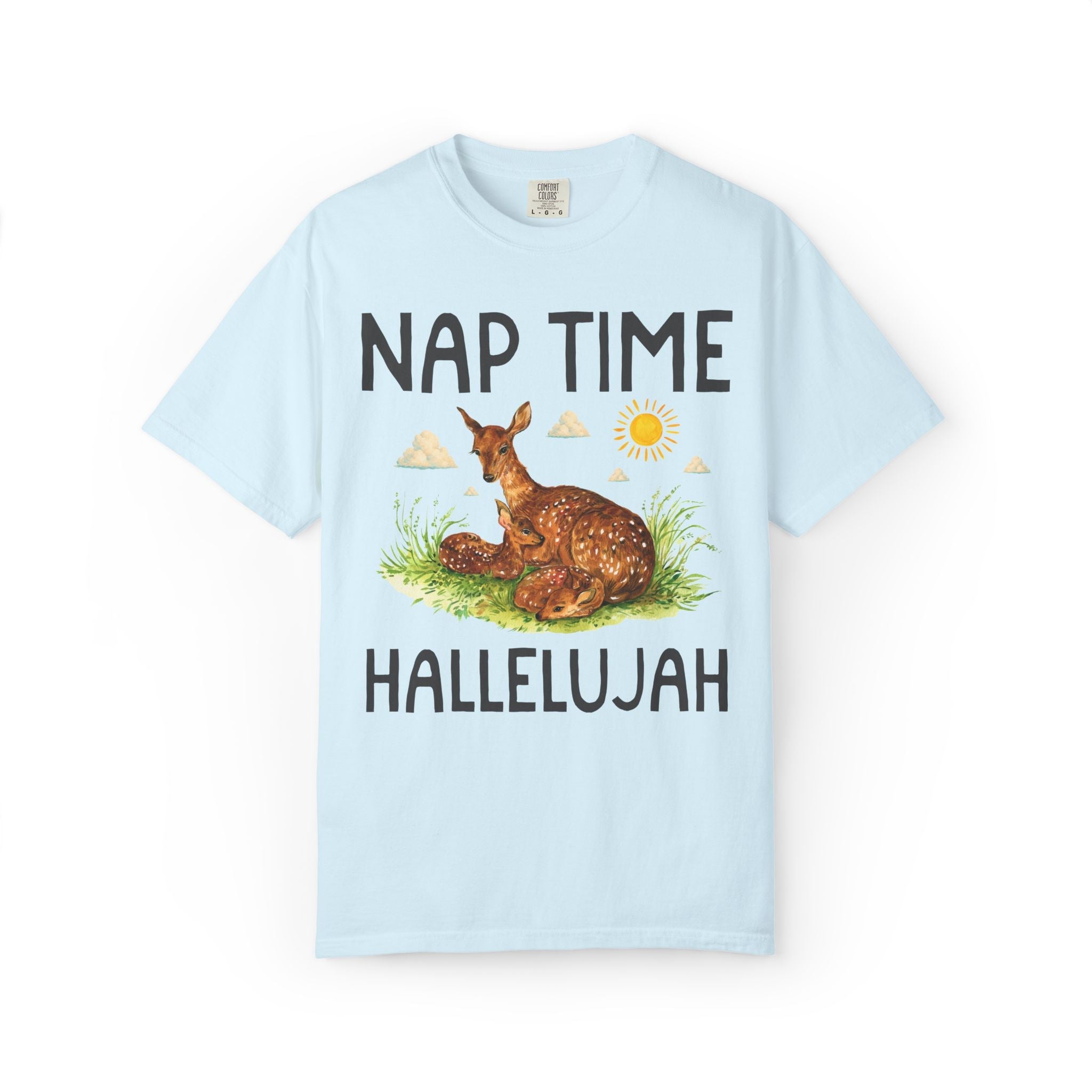 Toddler Mom or Newborn Mom Tee Shirt with Cottagecore Deer: Silly and Funny Mama T-Shirt for Mom of Twins, Silly Napping Tee for New Mom - Opal and June