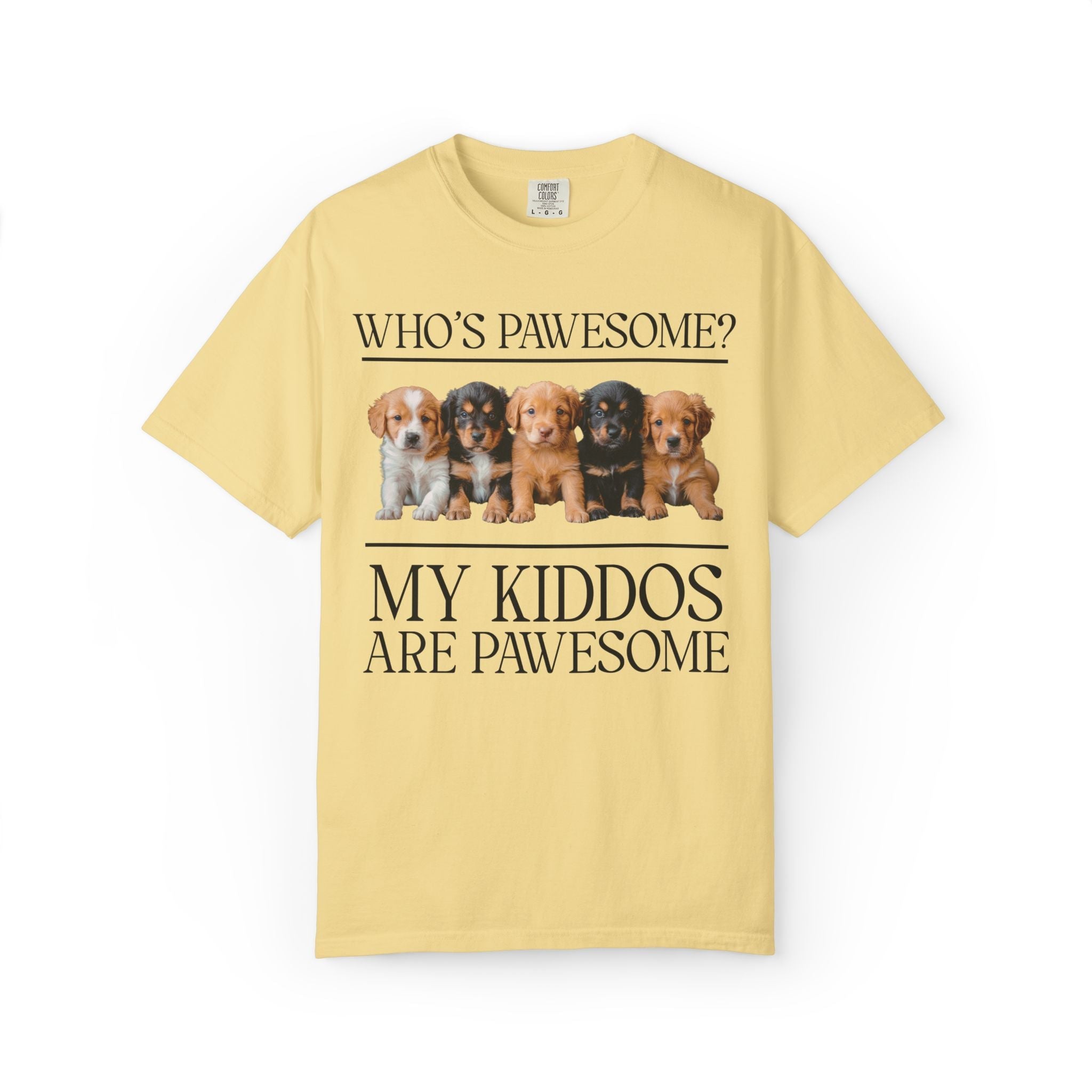 Toddler Mom or Preschool Mama Tee with Puppies: My Kiddos Are Pawesome, Silly Animal Lover Tee for Mother's Day, Gift from Daughter or Son - Opal and June