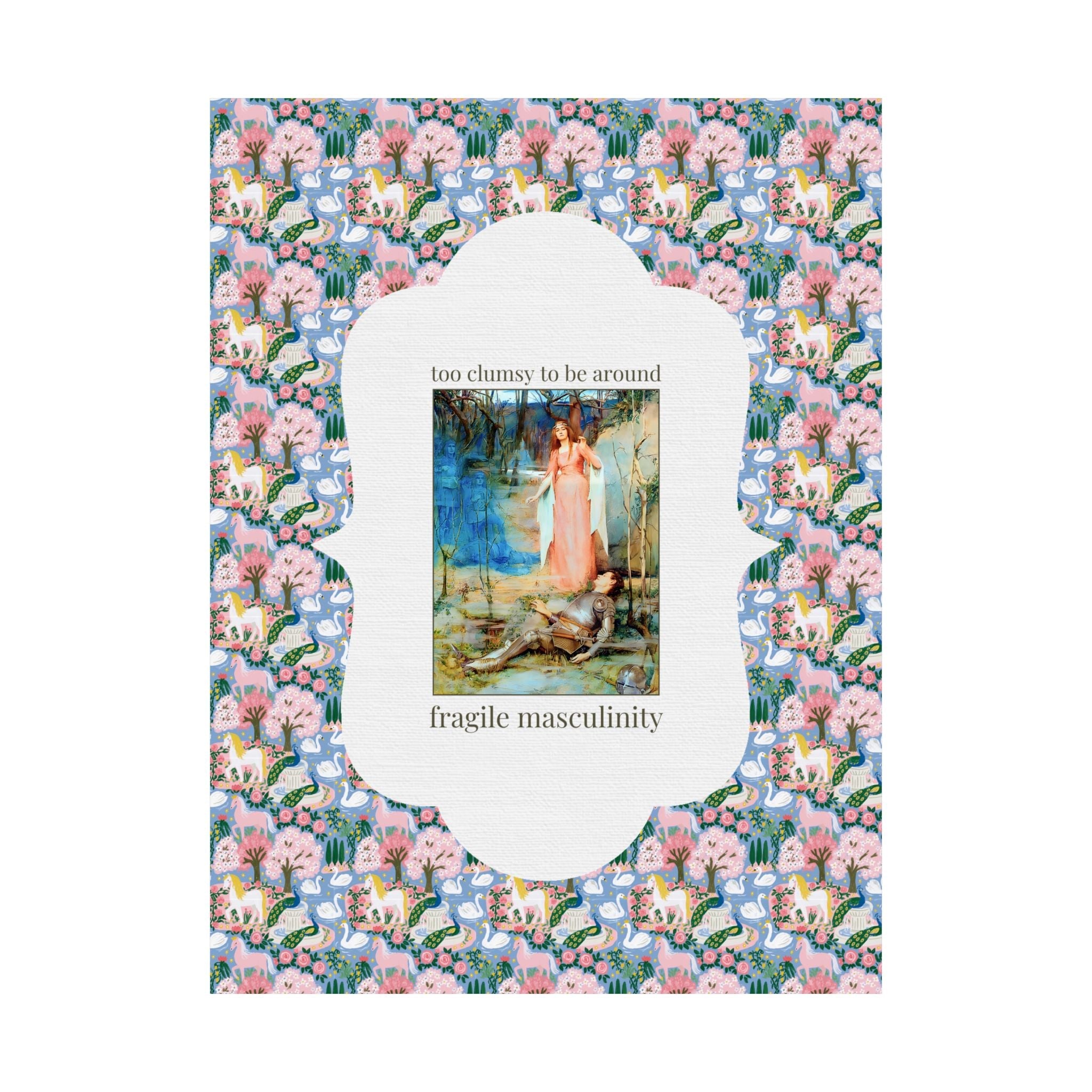 Too Clumsy to Be Around Fragile Masculinity Art History Poster Print: La Belle Dame Sans Merci by Henry Meynell Rheam, Feminist Art History Print - Opal and June