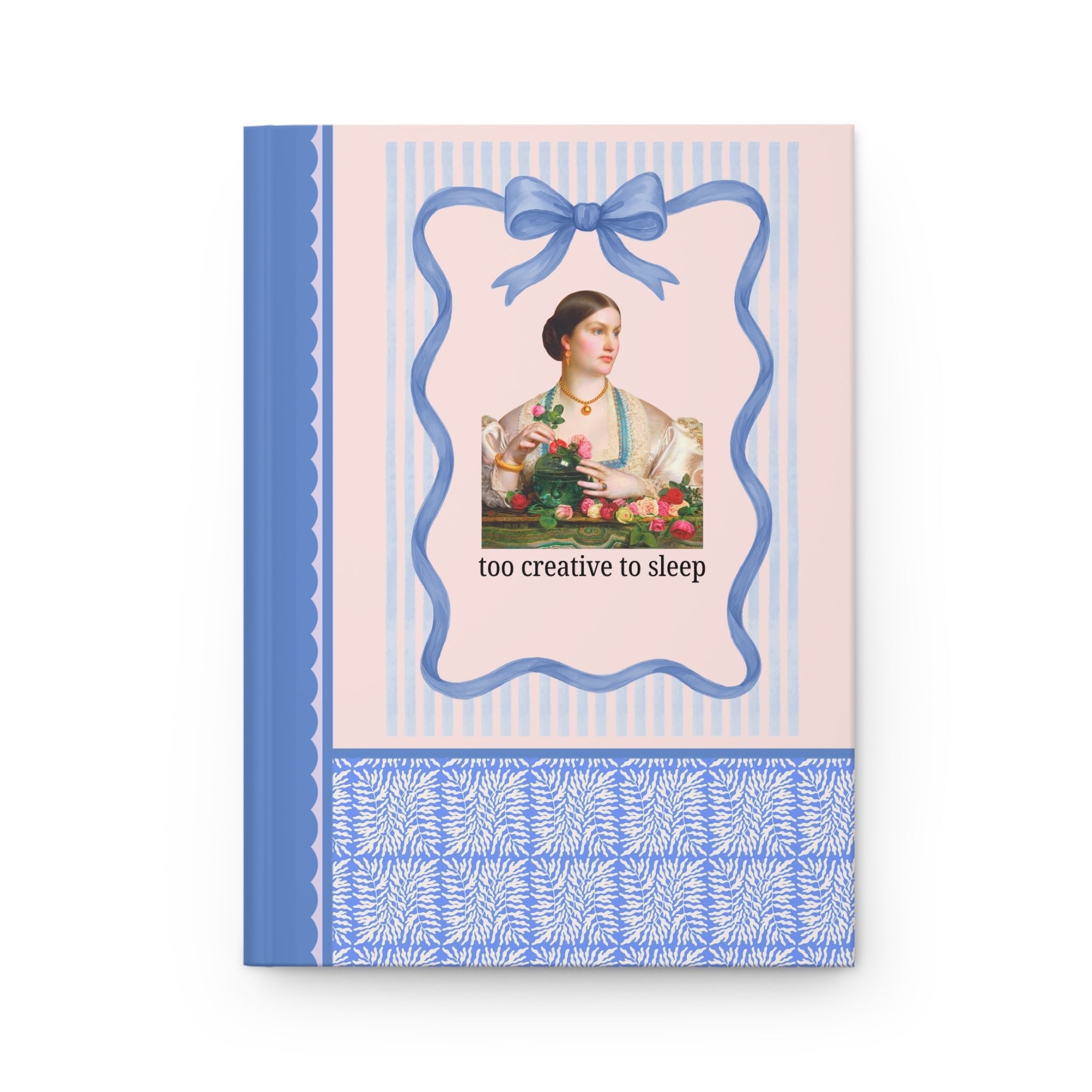 Too Creative To Sleep Funny Sarcastic Notebook for Artist, Art History Major, Silly Unhinged Wedding Florist Gift, Pre - Raphaelite Painting - Opal and June
