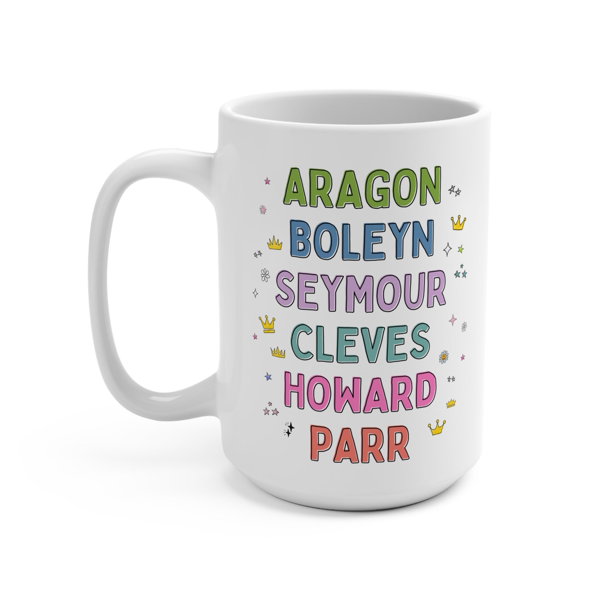 Tudor History Mug for History Buff Who Loves Henry the 8th's Wives, Catherine of Aragon, Anne Boleyn, Famous Queens, European History - Opal and June
