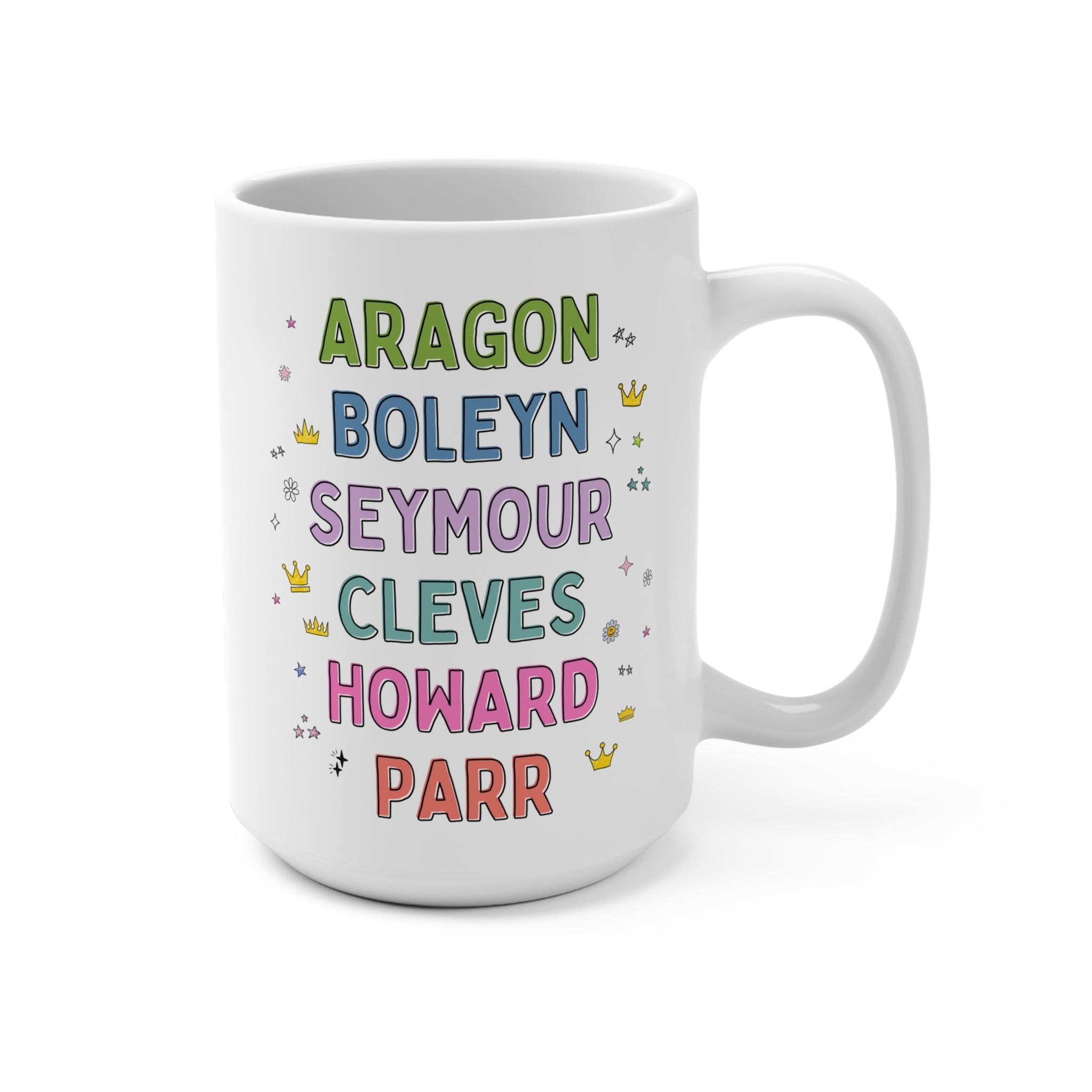 Tudor History Mug for History Buff Who Loves Henry the 8th's Wives, Catherine of Aragon, Anne Boleyn, Famous Queens, European History - Opal and June