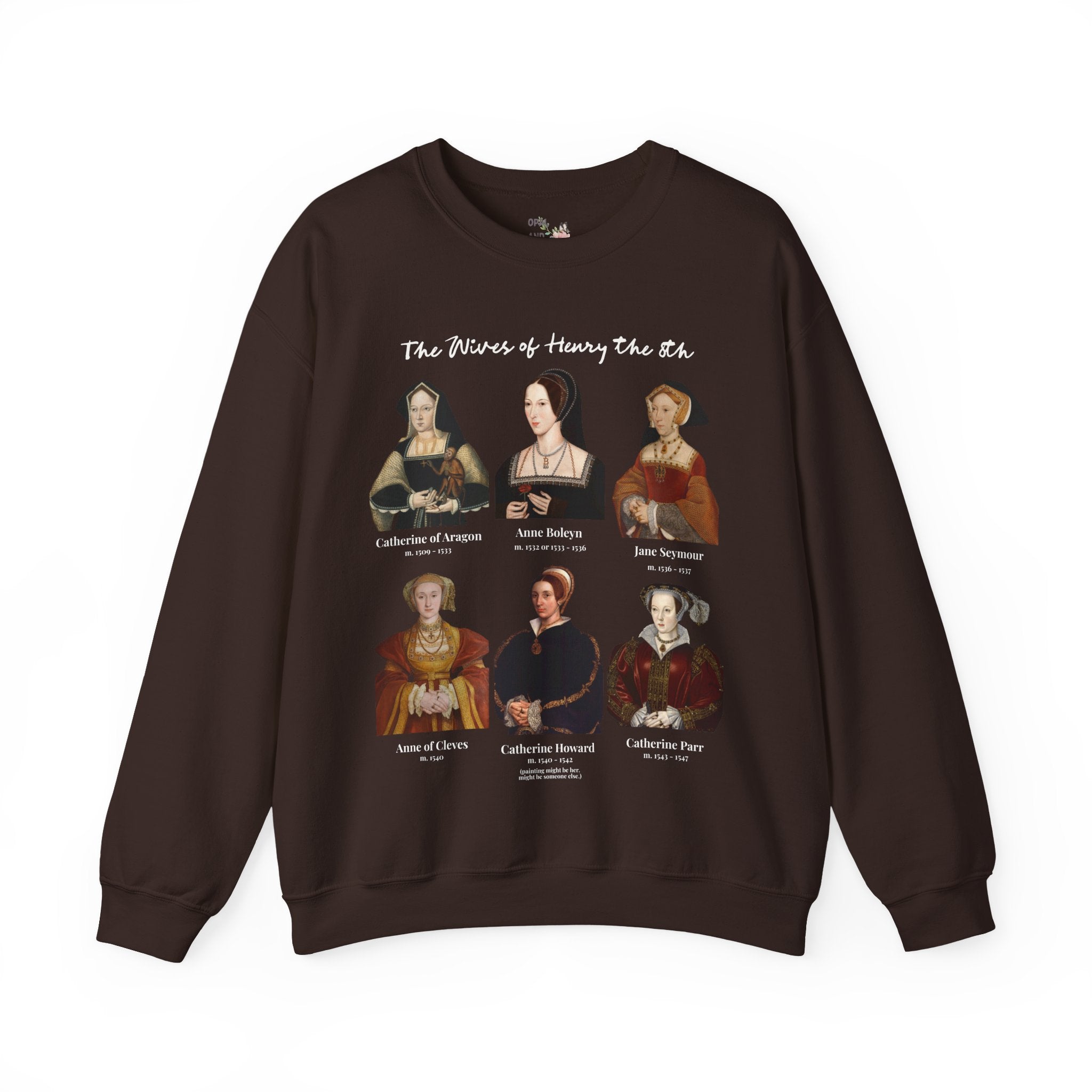 Tudor History Sweatshirt: Henry the 8th's Wives, Maximalist Art History Crewneck, Medieval Royal History, English History, Anne Boleyn Shirt - Opal and June