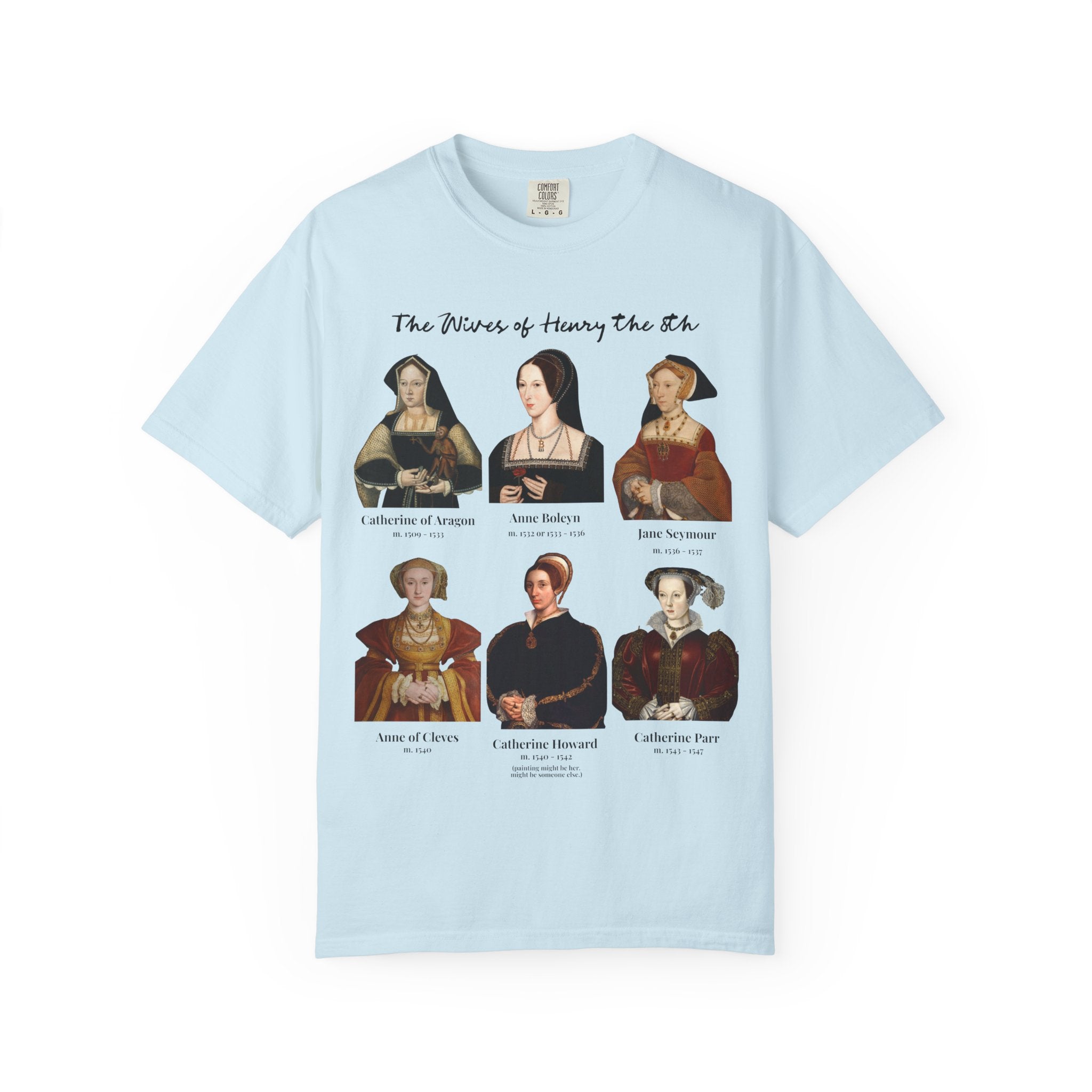 Tudor History Tee Shirt: Henry the 8th's Wives, Maximalist Art History T-Shirt, Medieval Royal History, English History, Anne Boleyn T-Shirt - Opal and June