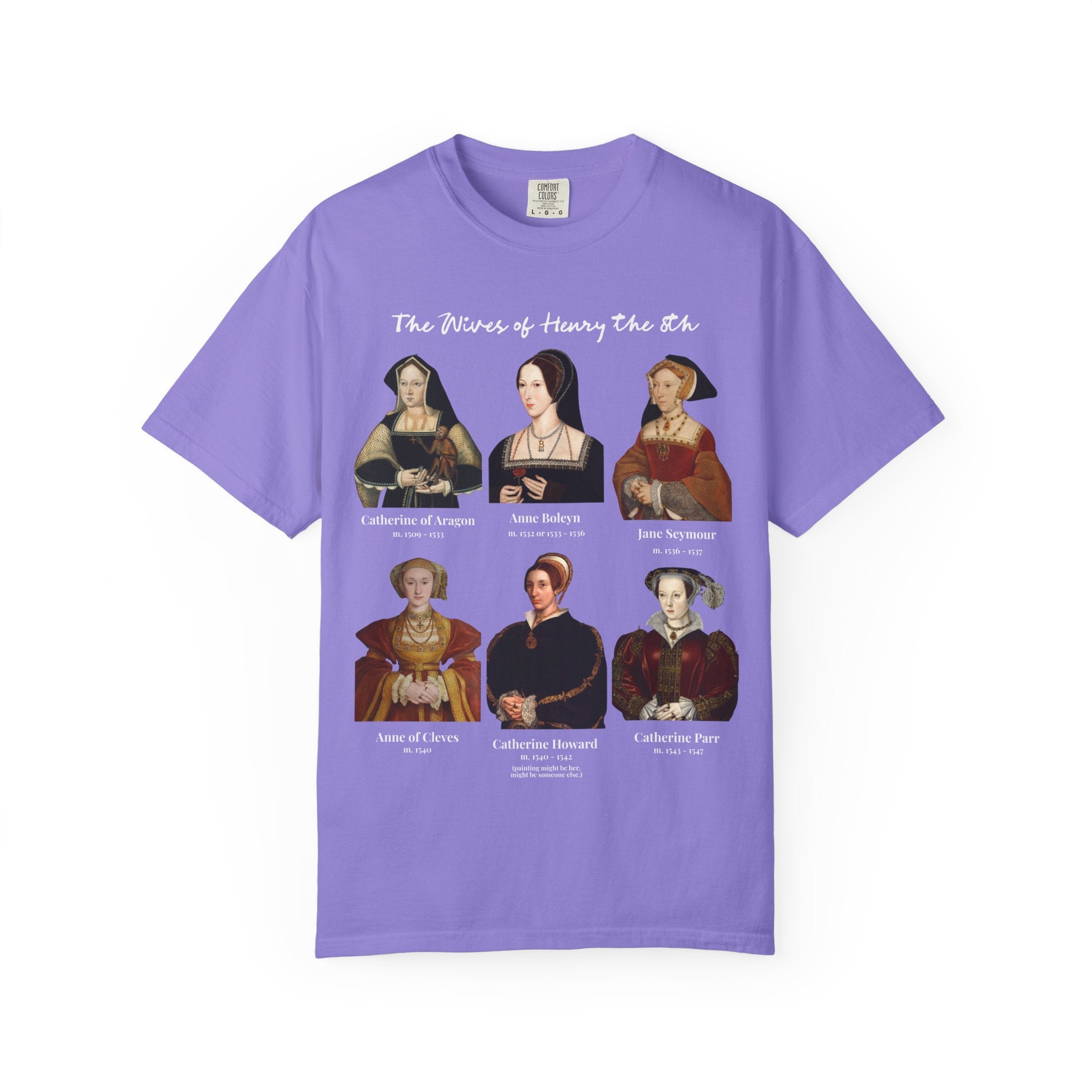 Tudor History Tee Shirt: Henry the 8th's Wives, Maximalist Art History T-Shirt, Medieval Royal History, English History, Anne Boleyn T-Shirt - Opal and June