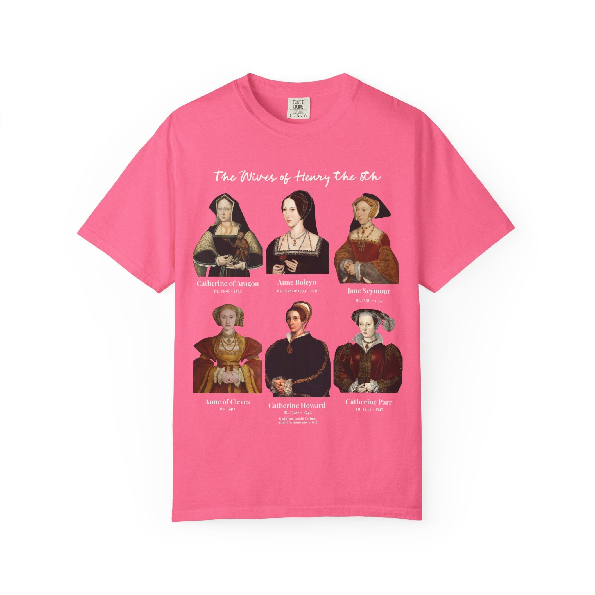 Tudor History Tee Shirt: Henry the 8th's Wives, Maximalist Art History T-Shirt, Medieval Royal History, English History, Anne Boleyn T-Shirt - Opal and June
