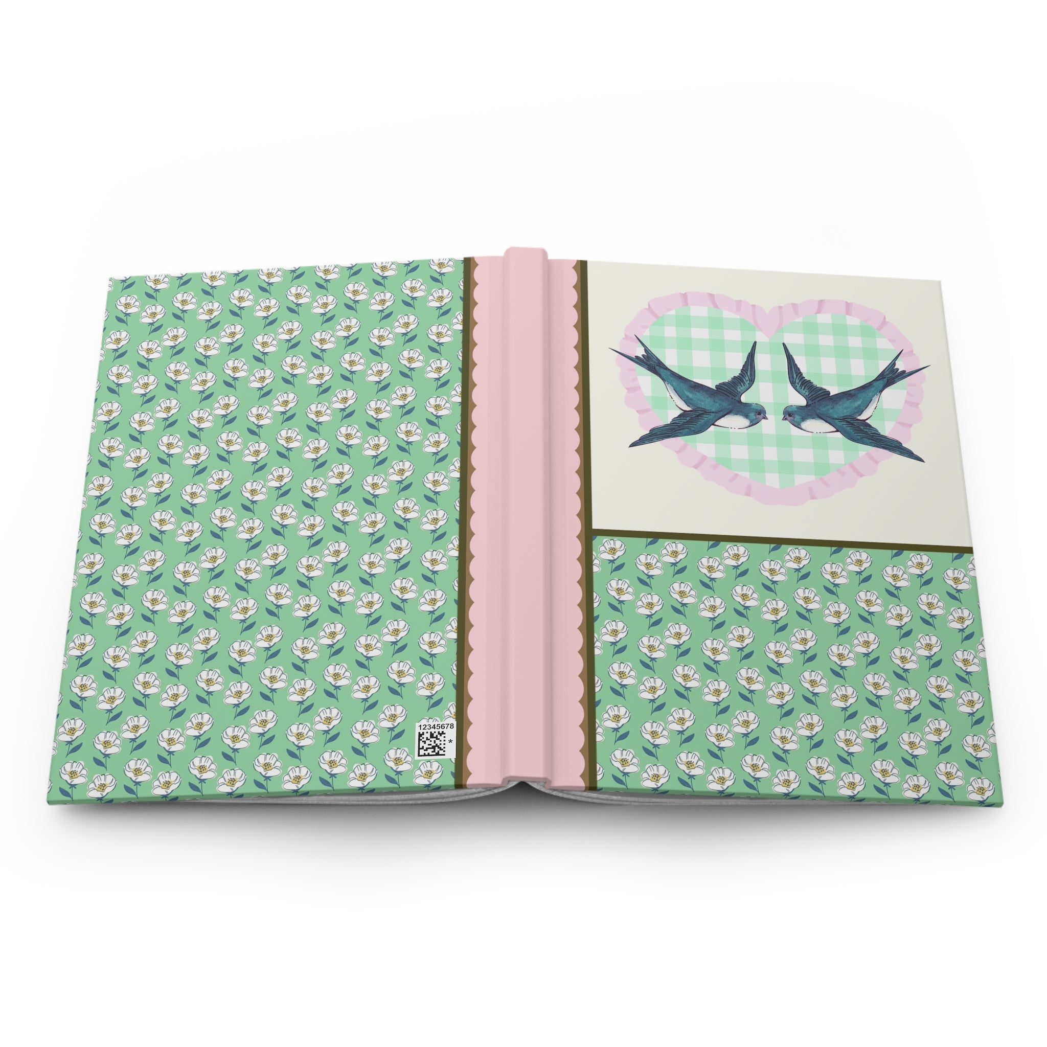 Two Bird and Gingham Heart Notebook for Friend Who Loves Birds: Cute Birdwatcher Gift for Daughter or Friend Who Writes - Opal and June