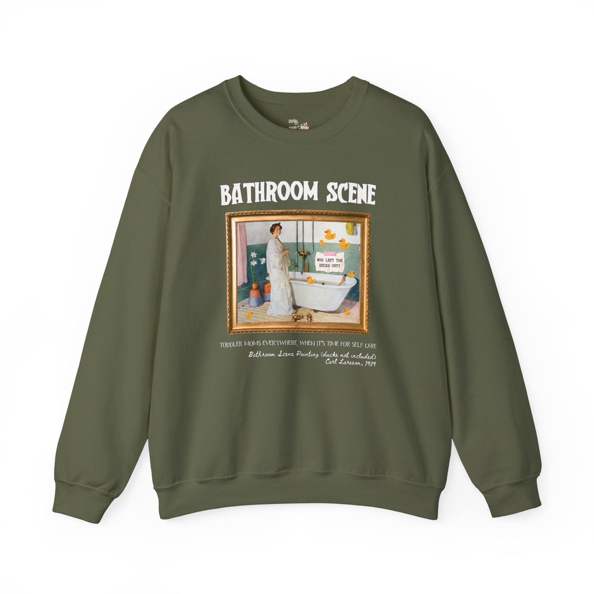 Unhinged Mama Sweatshirt with Funny Saying, Silly Toddler Mom Shirt for Mom of Toddlers or Twins, Carl Larsson Art History Shirt for New Mom - Opal and June