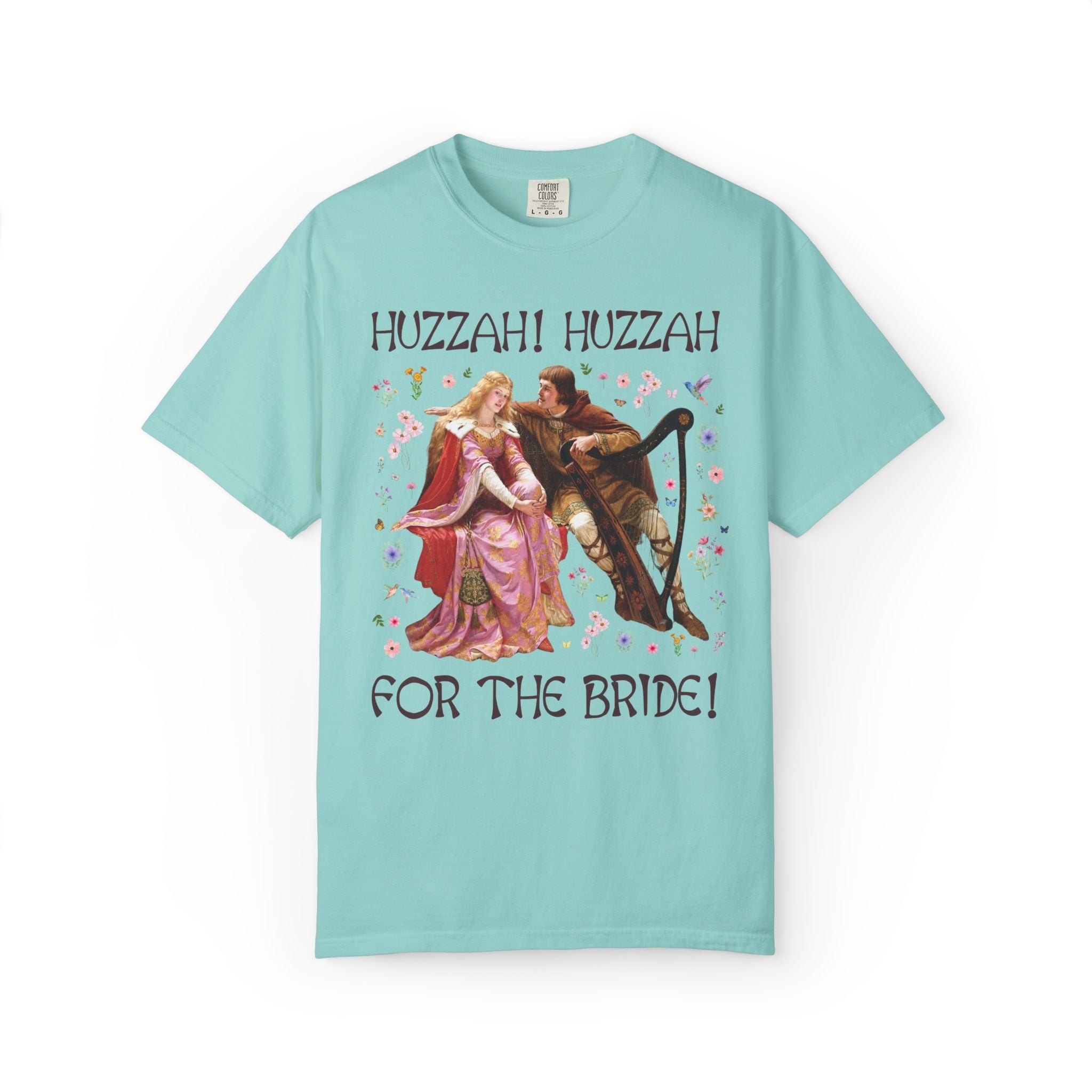 Unhinged Medieval Bachelorette Tee, Triston and Isolde Painting by Leigthon, Art History Lover Newly Engaged Bride T-Shirt with Flowers - Opal and June