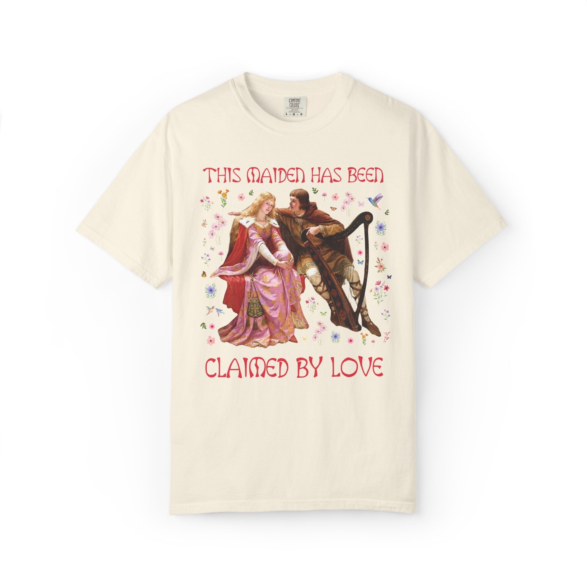 Unhinged Medieval Bachelorette Tee, Triston and Isolde Painting by Leigthon, Art History Lover Newly Engaged Bride T-Shirt with Flowers - Opal and June