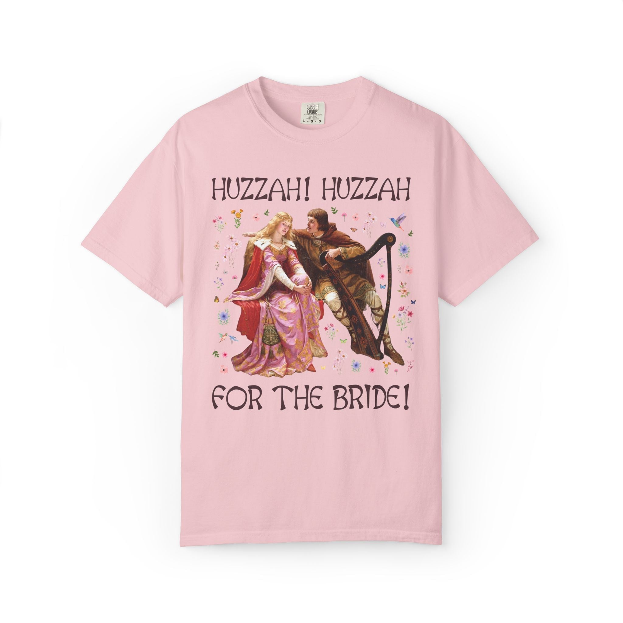 Unhinged Medieval Bachelorette Tee, Triston and Isolde Painting by Leigthon, Art History Lover Newly Engaged Bride T-Shirt with Flowers - Opal and June