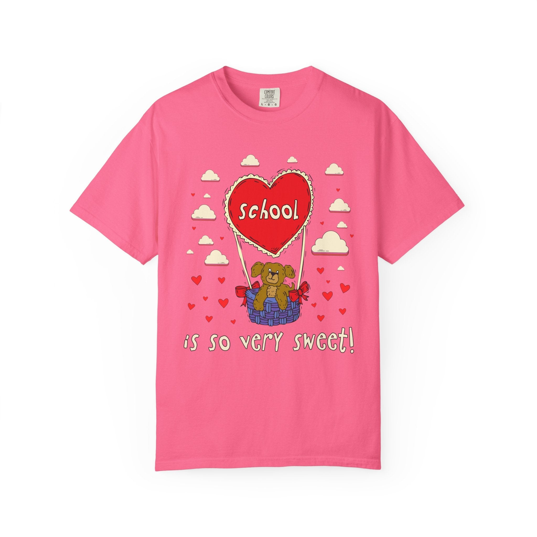 Valentines Day Elementary School Matching Teacher T-Shirt with Cute 90s Throwback Aesthetic: Learning is So Very Sweet! | Dreamcore Dog Tee - Opal and June