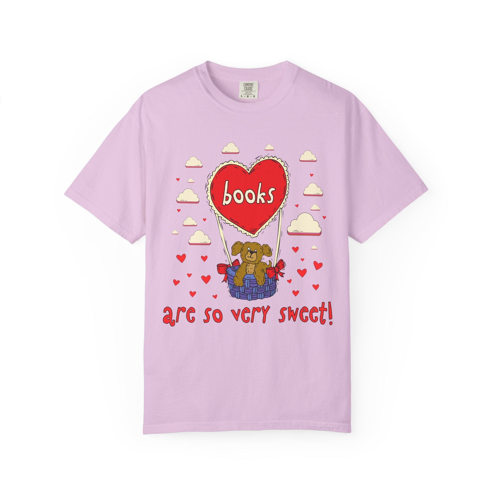 Valentines Day School Librarian Tee Shirt for Animal Lover: Books Are So Very Sweet! | Cute Dreamcore Puppy T-Shirt, 90s Throwback Tee - Opal and June
