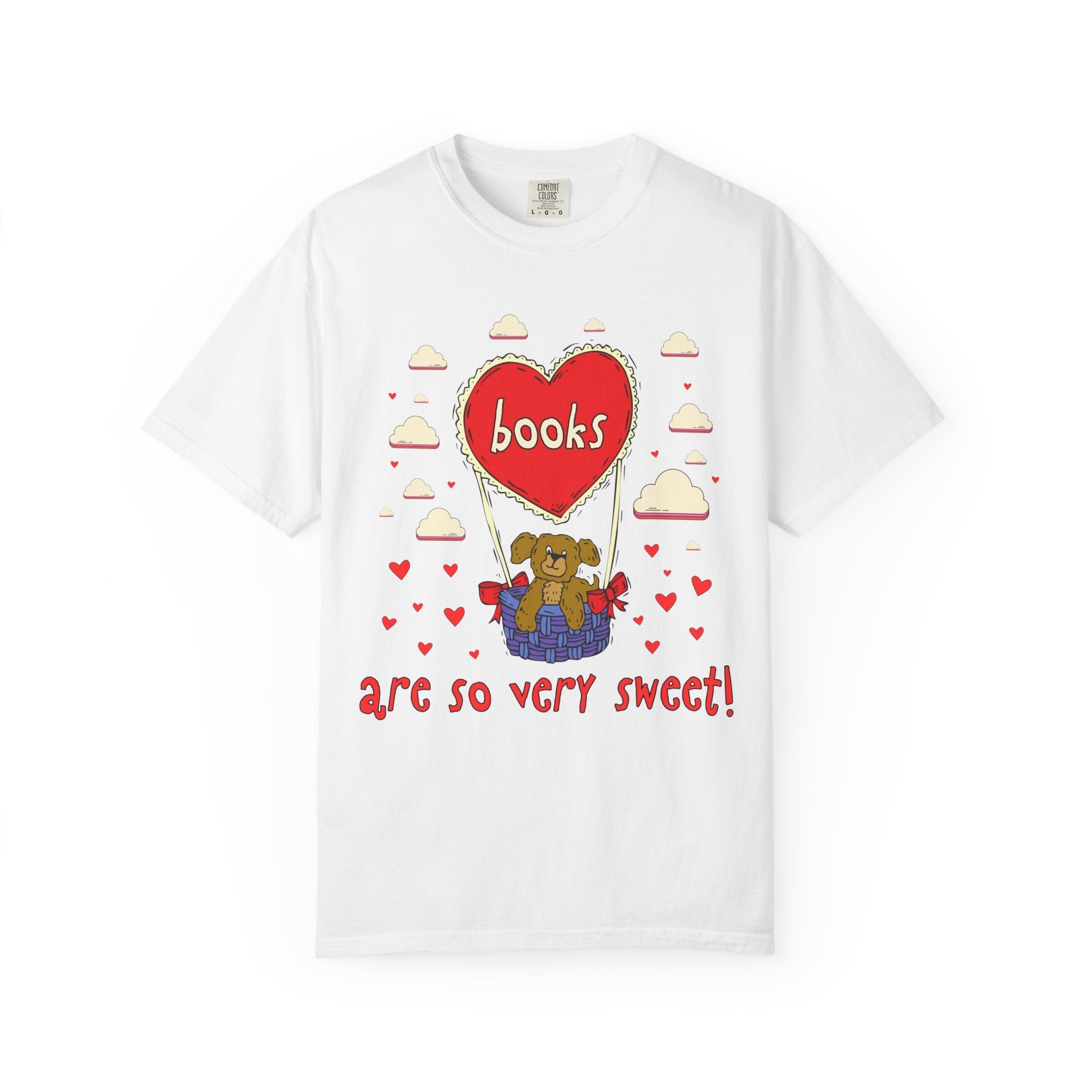 Valentines Day School Librarian Tee Shirt for Animal Lover: Books Are So Very Sweet! | Cute Dreamcore Puppy T-Shirt, 90s Throwback Tee - Opal and June
