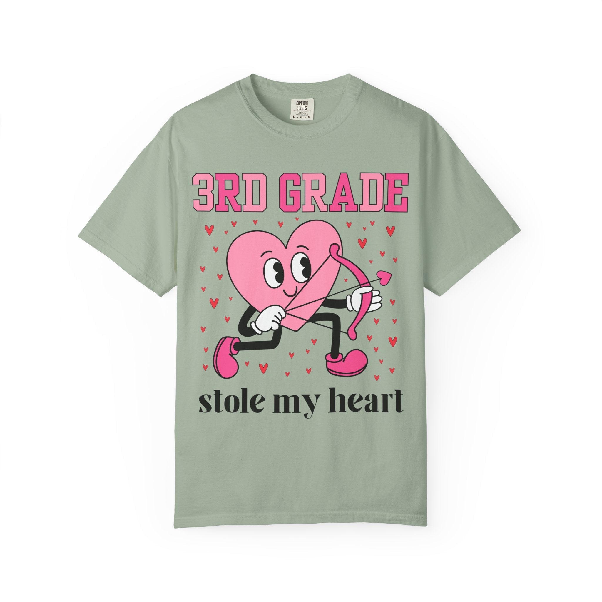 Valentine's Day Teacher Tee Shirt for Elementary School Teachers, Cute Middle School Math Teacher T-Shirt with Hearts, Science Teacher - Opal and June