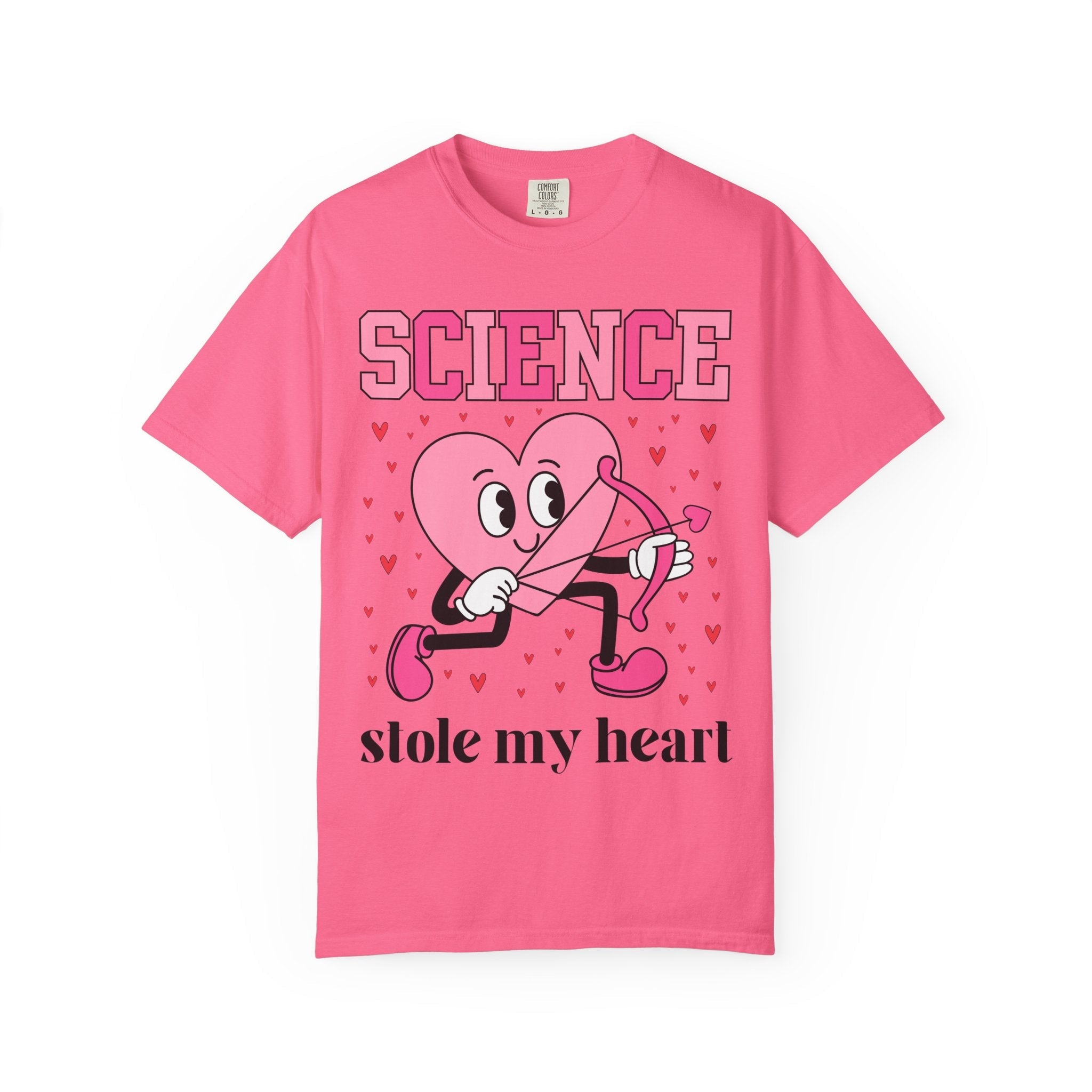 Valentine's Day Teacher Tee Shirt for Elementary School Teachers, Cute Middle School Math Teacher T-Shirt with Hearts, Science Teacher - Opal and June