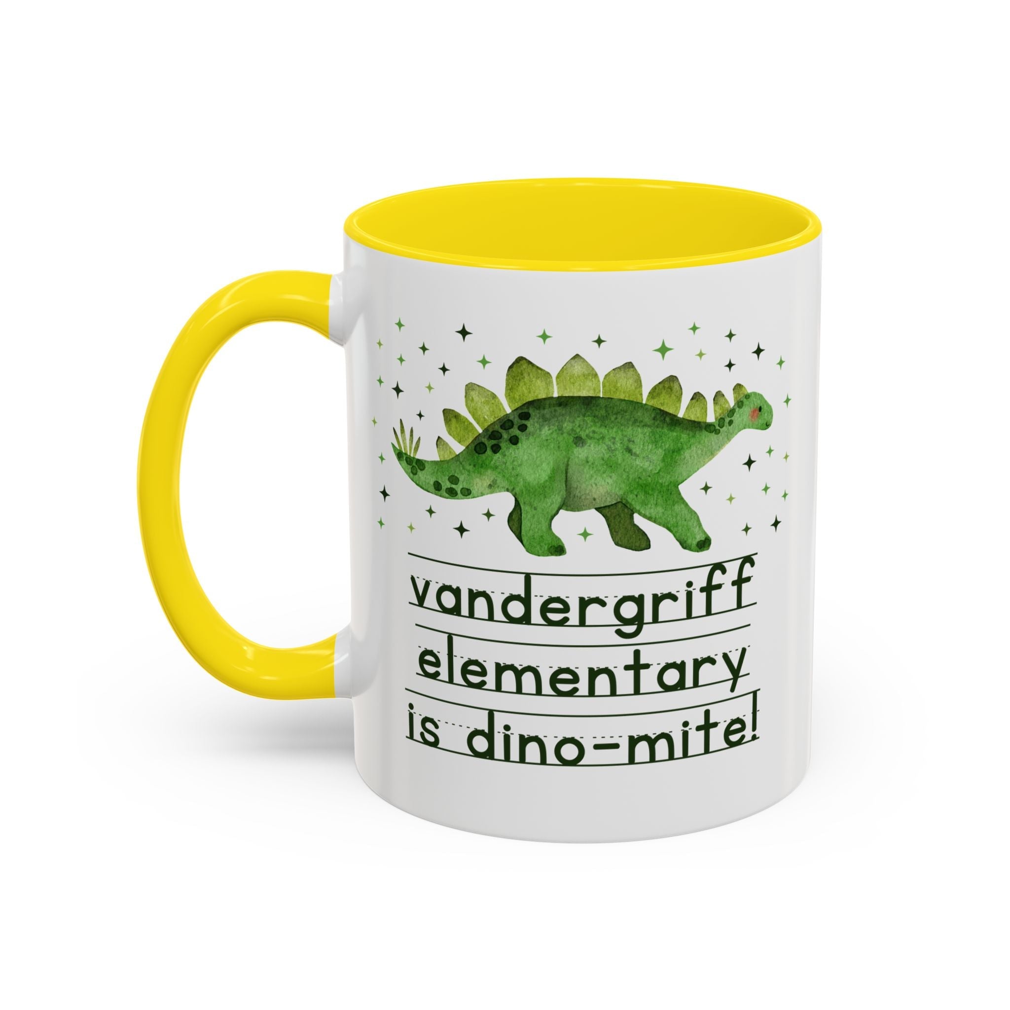 Vandergriff Elementary is Dino - mite! | FPS + Opal and June 11 Oz Coffee Mug, Fayetteville Public Schools - Opal and June