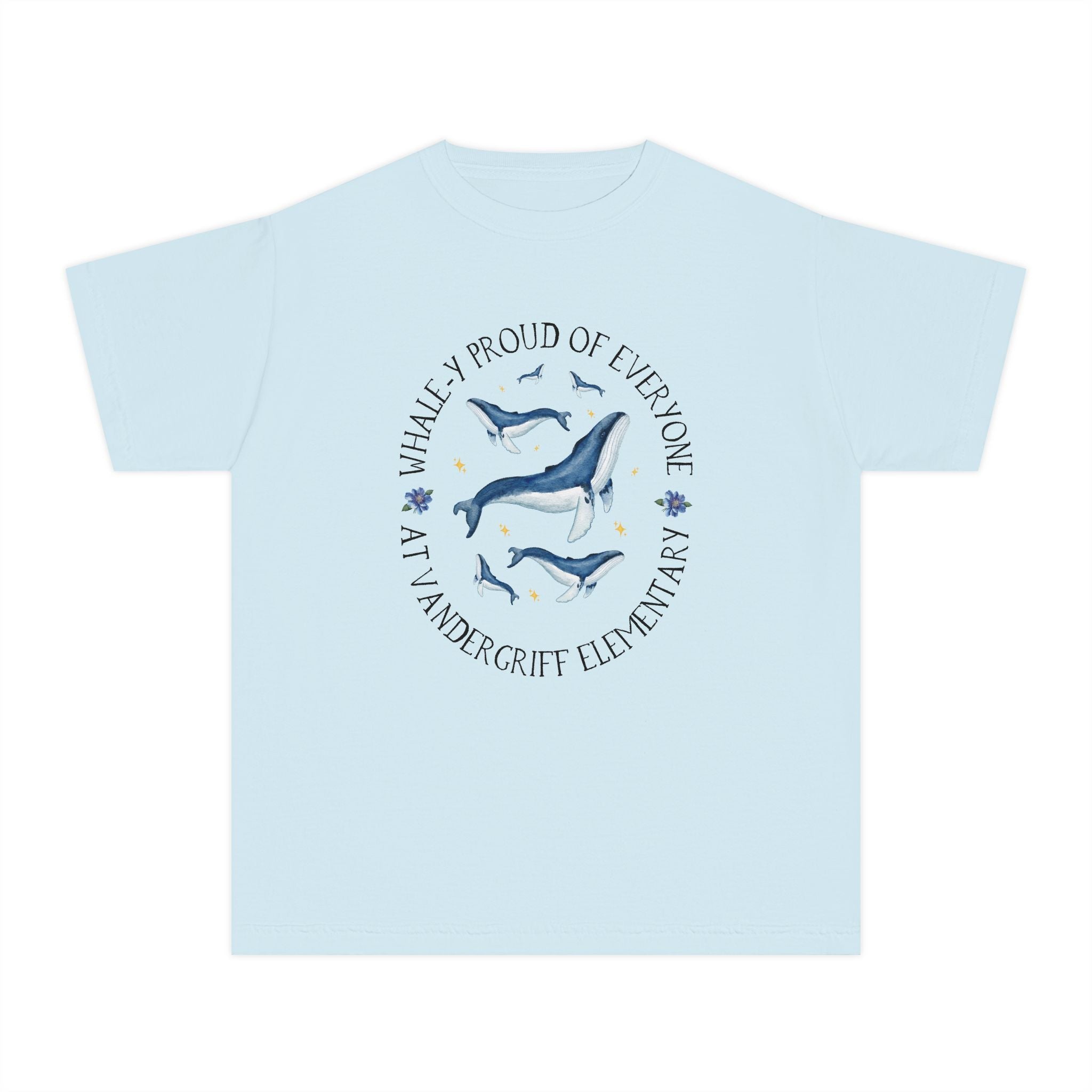 Vandergriff Elementary School Kids Tee Shirt: Whale - y Proud | FPS + Opal and June Kids Tee Shirt, Fayetteville Public Schools - Opal and June