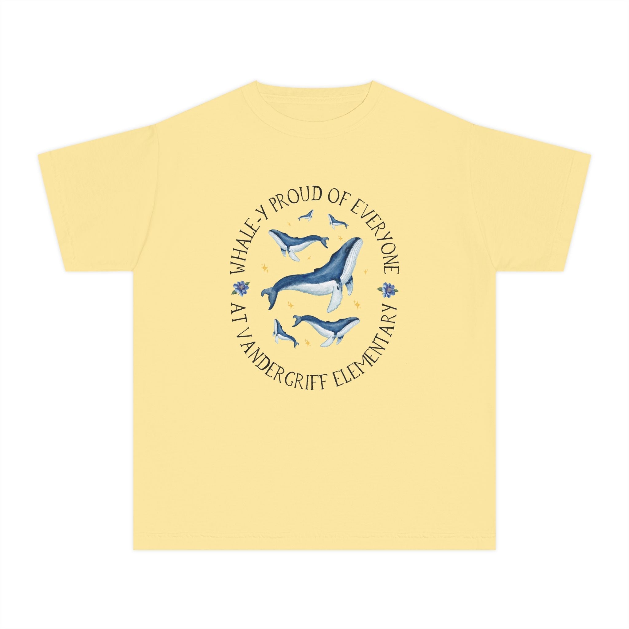 Vandergriff Elementary School Kids Tee Shirt: Whale - y Proud | FPS + Opal and June Kids Tee Shirt, Fayetteville Public Schools - Opal and June