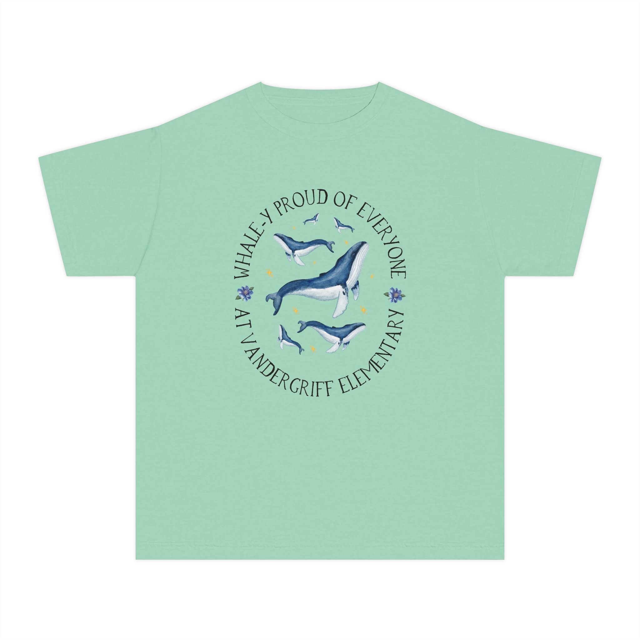 Vandergriff Elementary School Kids Tee Shirt: Whale - y Proud | FPS + Opal and June Kids Tee Shirt, Fayetteville Public Schools - Opal and June