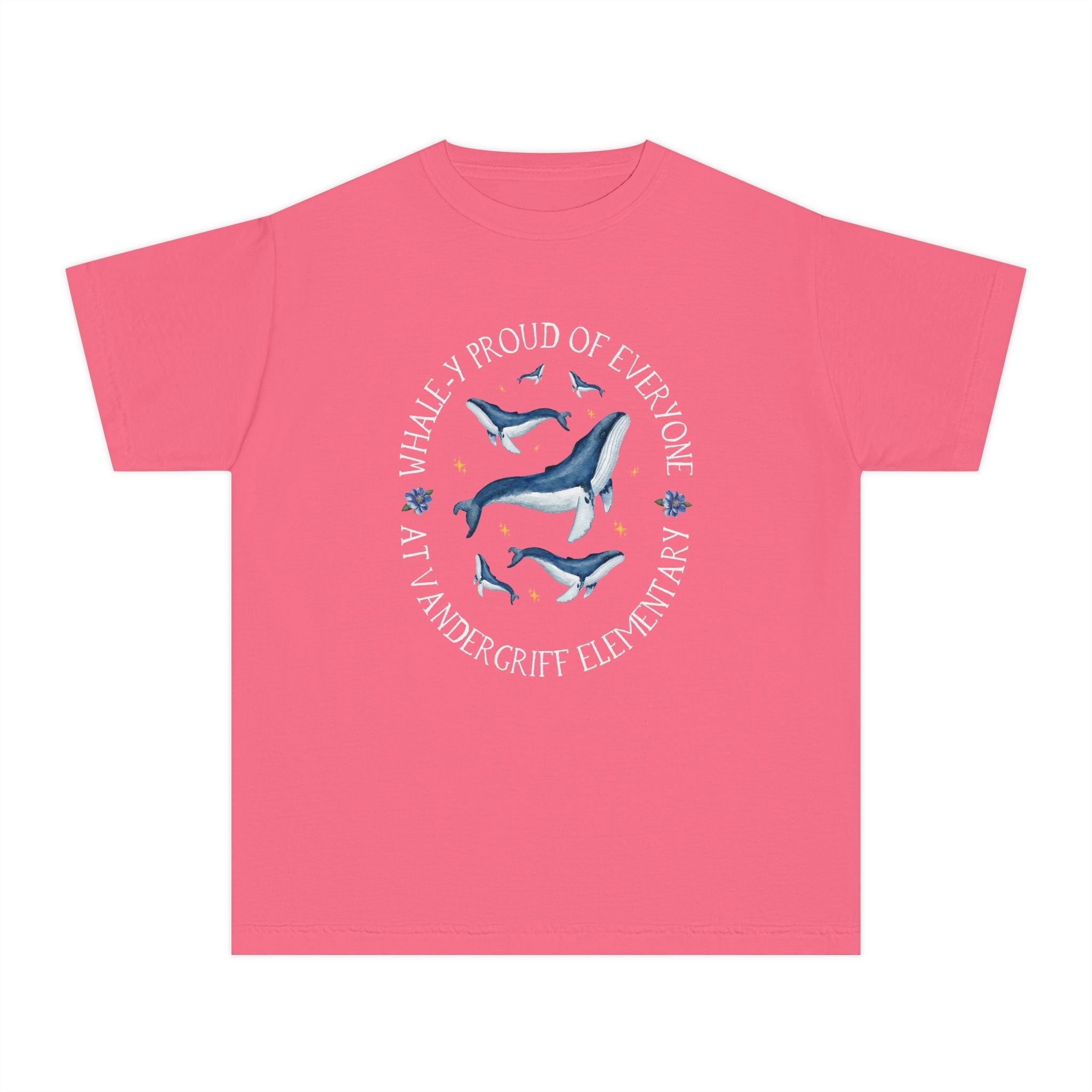 Vandergriff Elementary School Kids Tee Shirt: Whale - y Proud | FPS + Opal and June Kids Tee Shirt, Fayetteville Public Schools - Opal and June