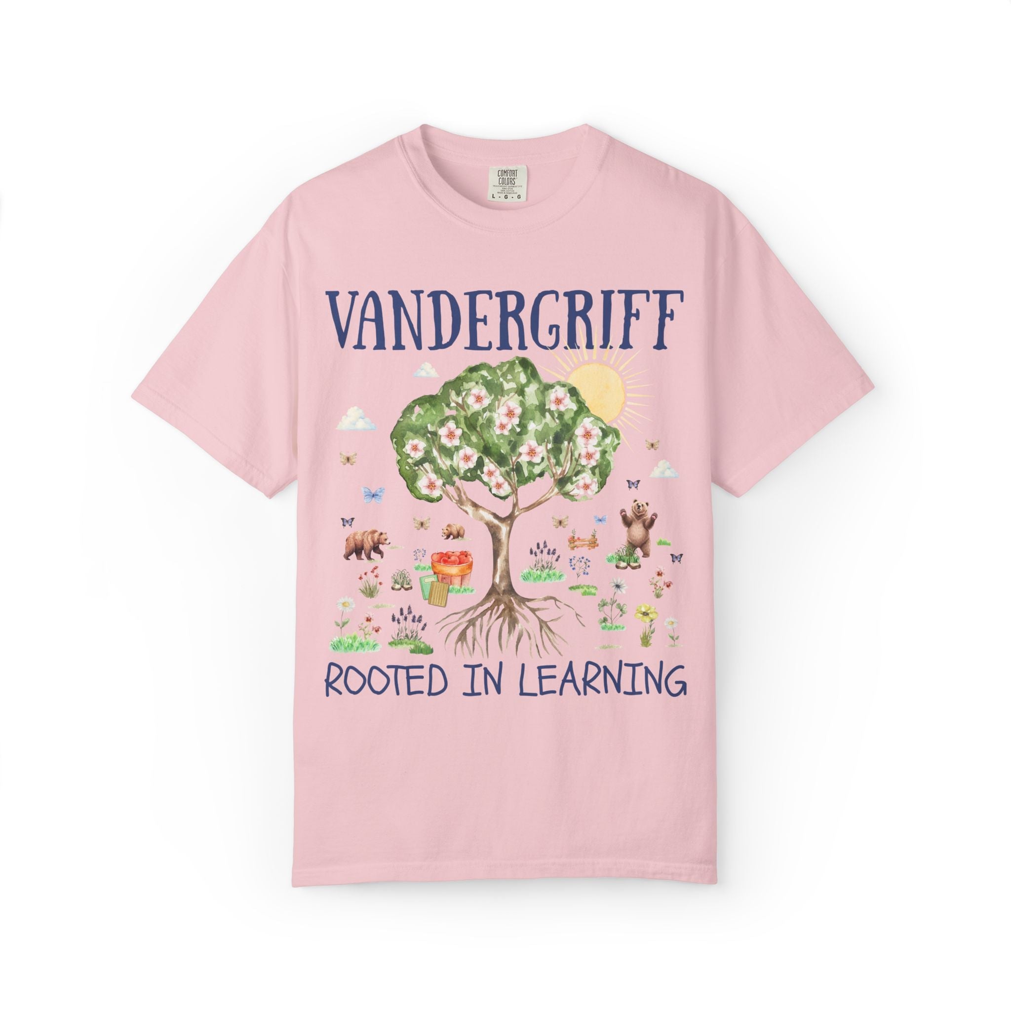 Vandergriff Elementary School Tee Shirt: Rooted in Learning | FPS + Opal and June Tee Shirt, Fayetteville Public Schools - Opal and June