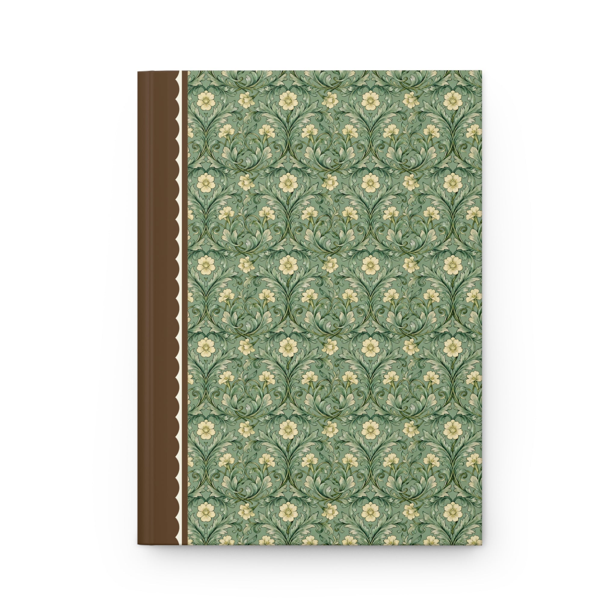 Very Busy Dilly Dallying Notebook with Vintage Aesthetic Green Floral Print, Cute and Funny Birthday Gift for Creative Writer - Opal and June