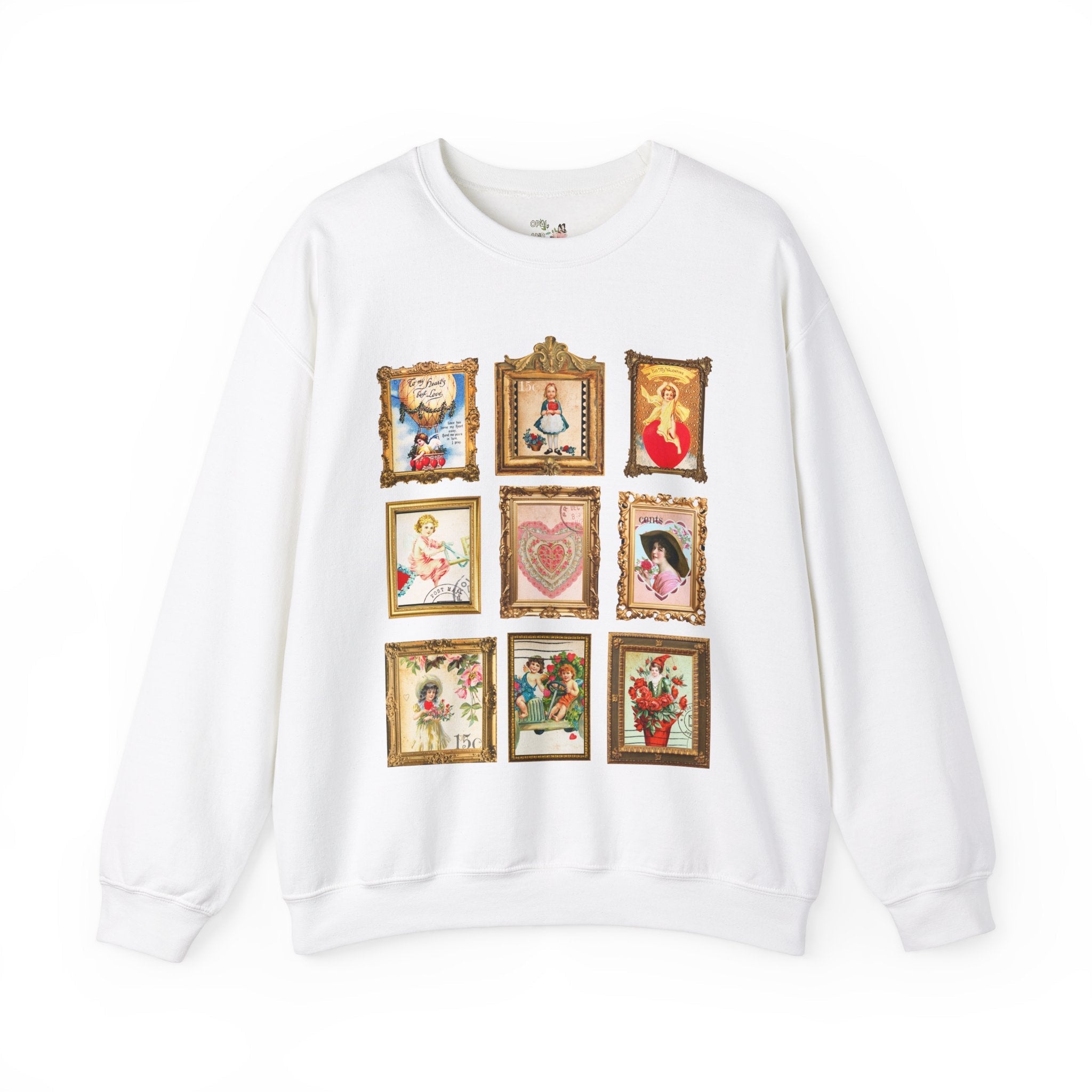 Vintage Valentine Stamps Sweatshirt - Opal and June