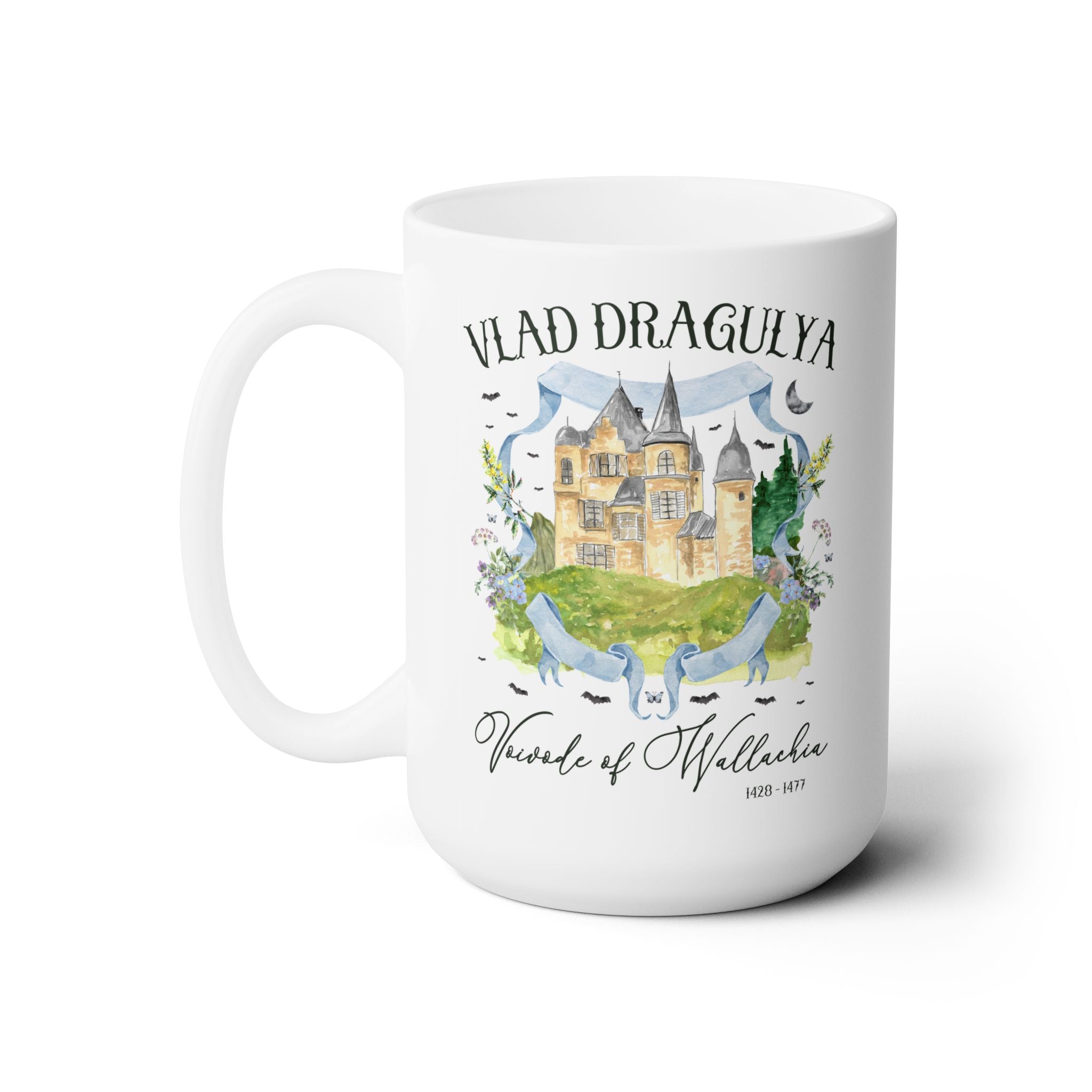 Vlad The Impaler European Medieval History Coffee Mug: Spooky History 15 Oz Coffee Mug for Historian Who Loves Stories about Vampires - Opal and June