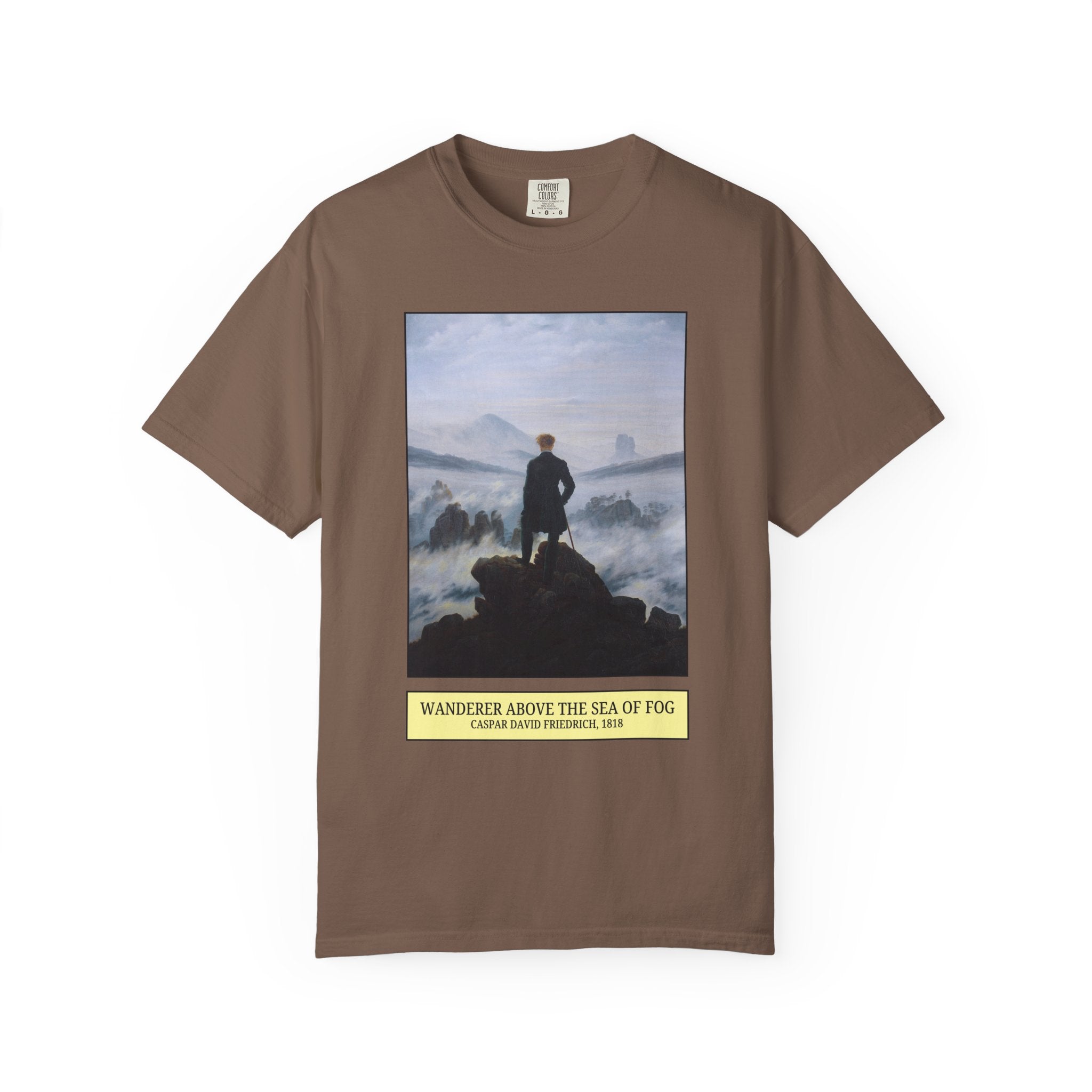 Wanderer Above the Sea of Fog by Caspar David Friedrich, Romanticism 19th Century Art Movement, Art History Tee Shirt for Humanities Major - Opal and June