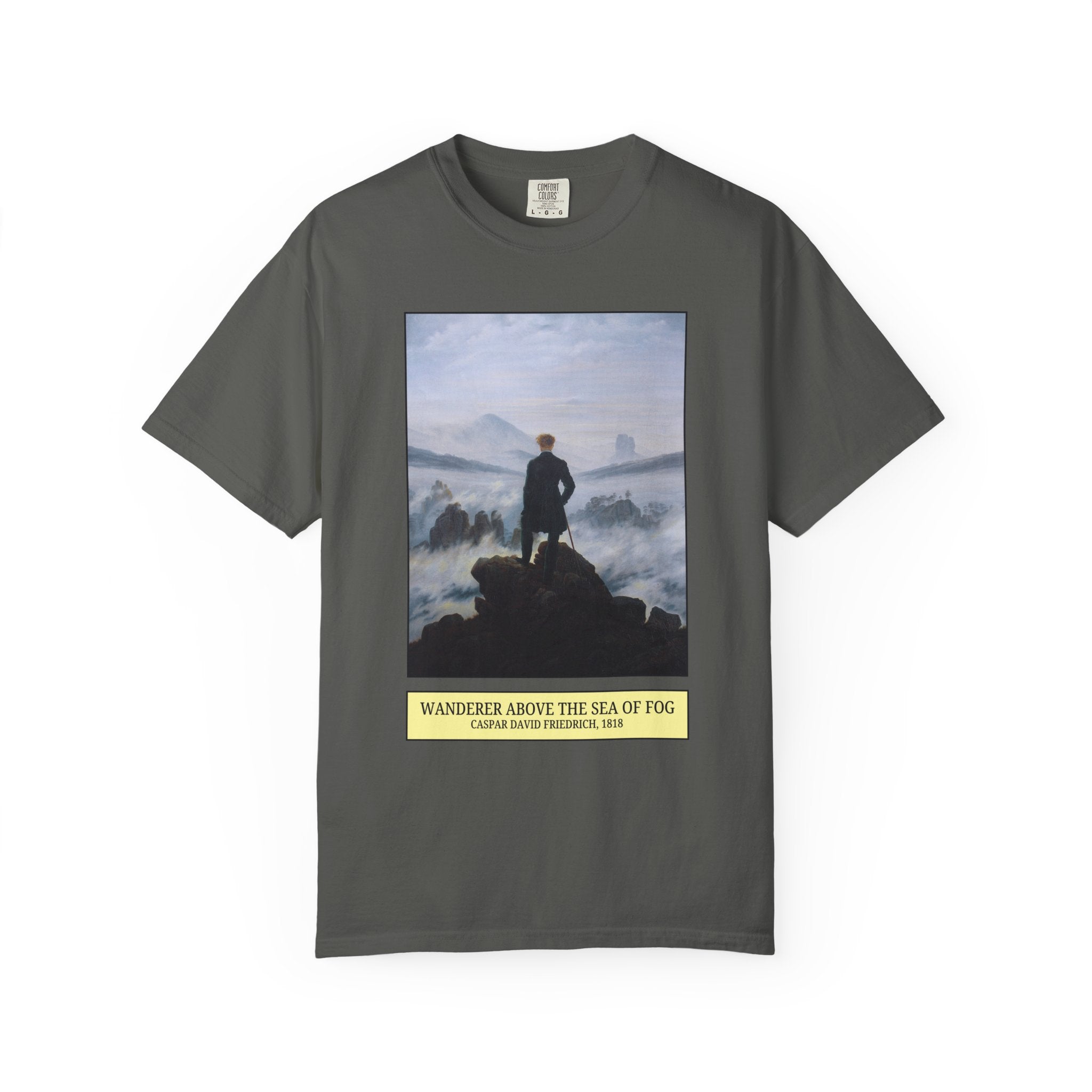 Wanderer Above the Sea of Fog by Caspar David Friedrich, Romanticism 19th Century Art Movement, Art History Tee Shirt for Humanities Major - Opal and June